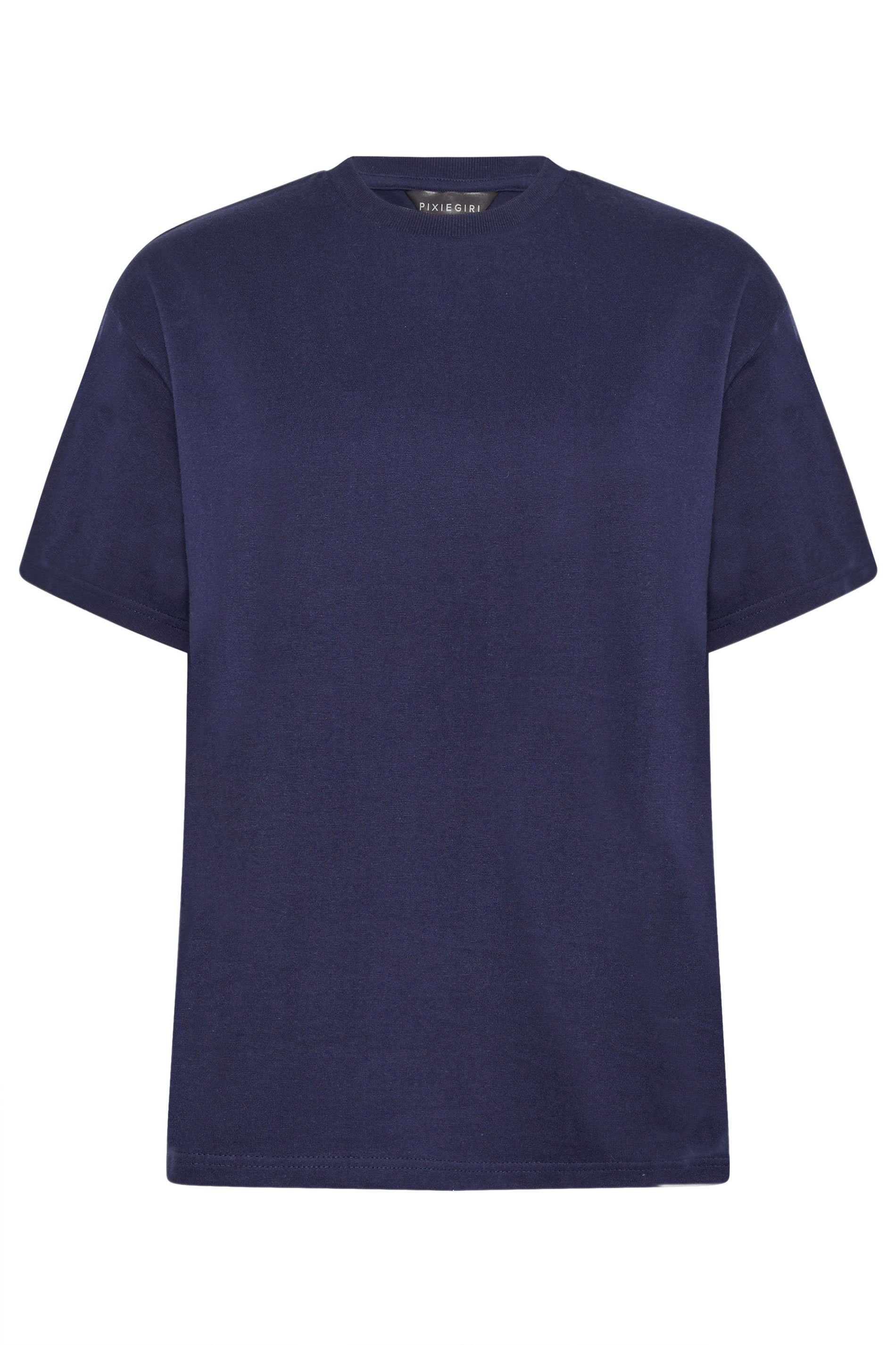 PixieGirl Petite Women's 2 PACK Chocolate Brown & Navy Blue Oversized T-Shirts | PixieGirl 2