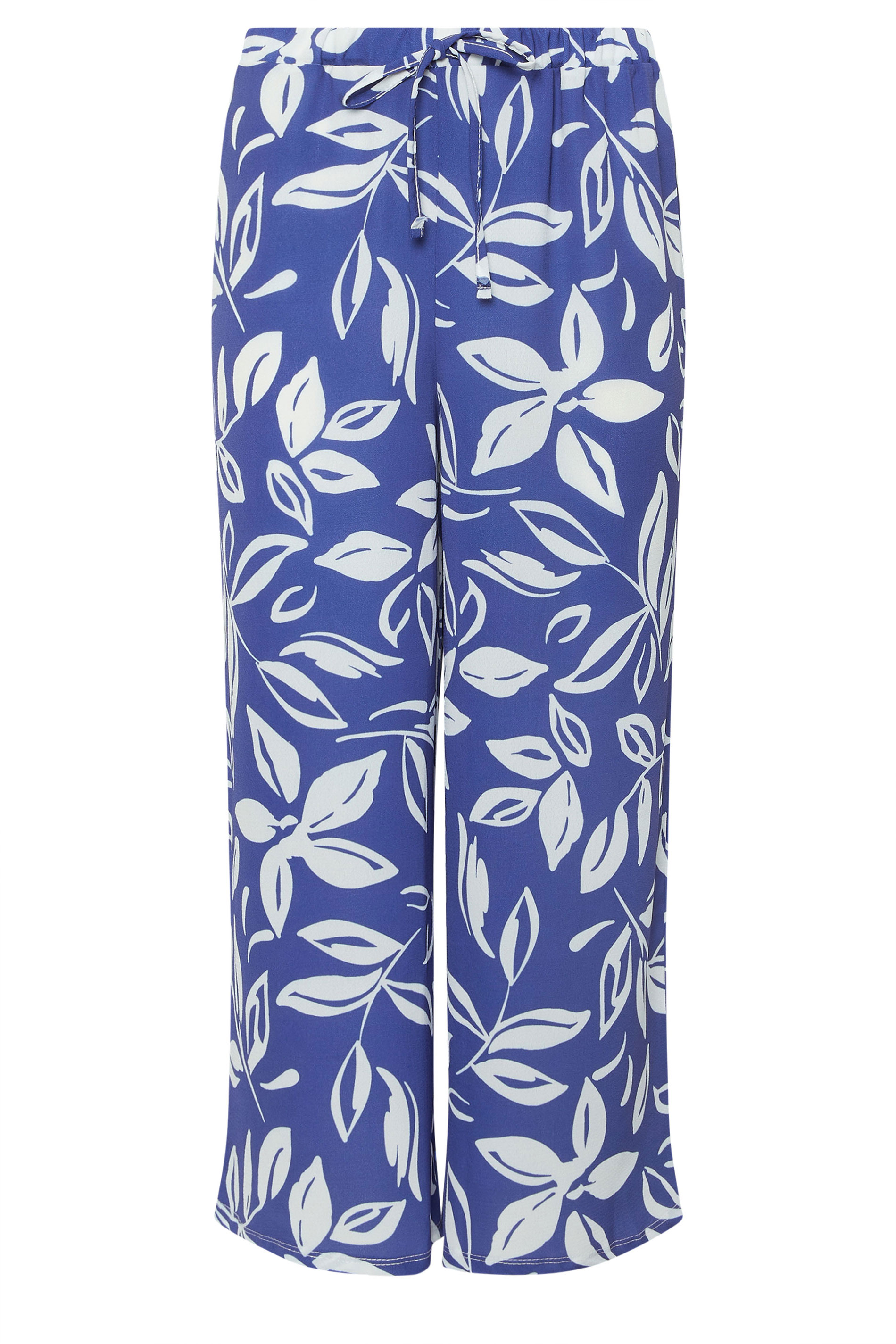 M&Co Blue Leaf Printed Crepe Culottes | M&Co 5