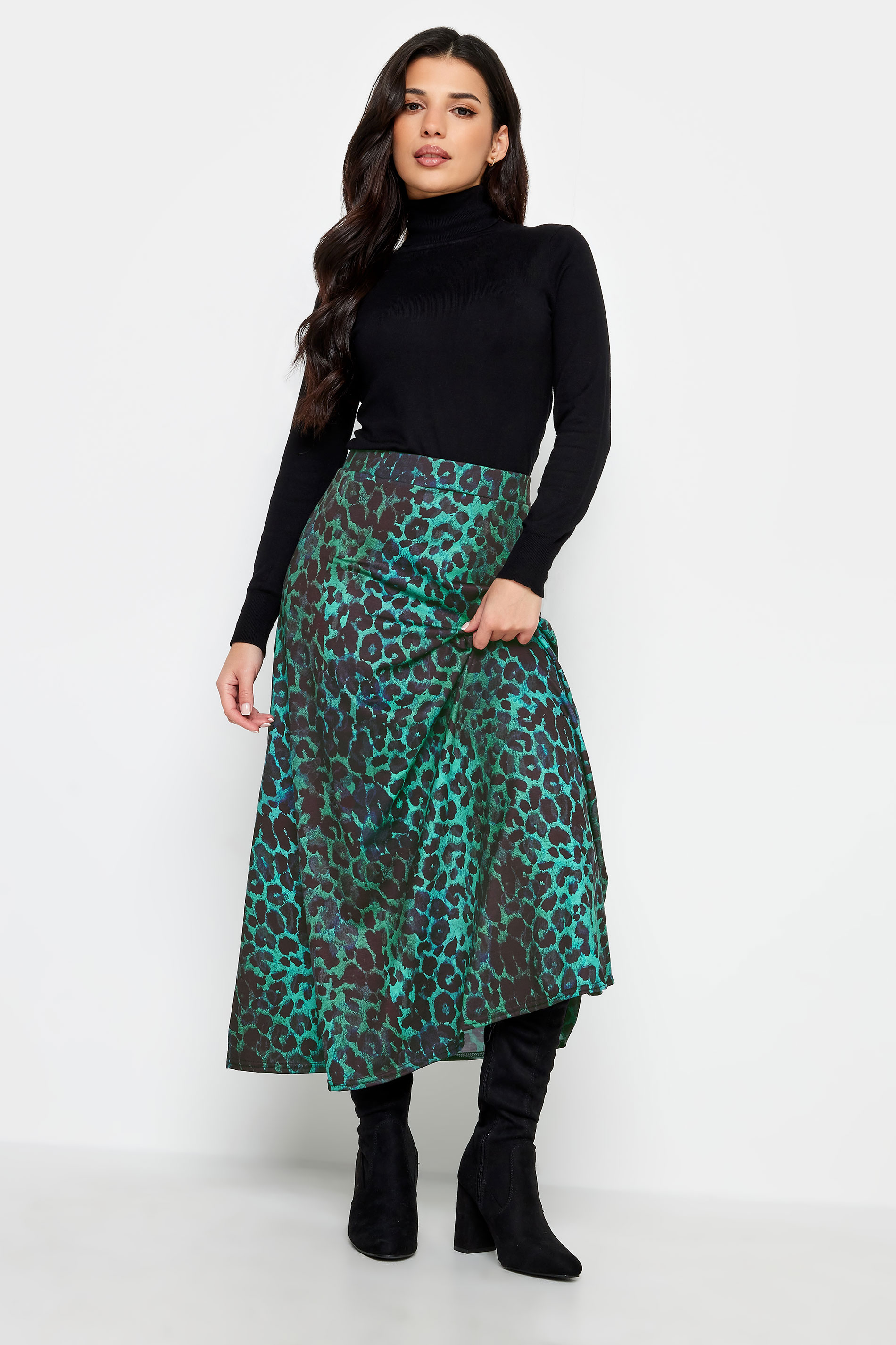 PixieGirl Blue Leopard Print Maxi Skirt | PixieGirl 2