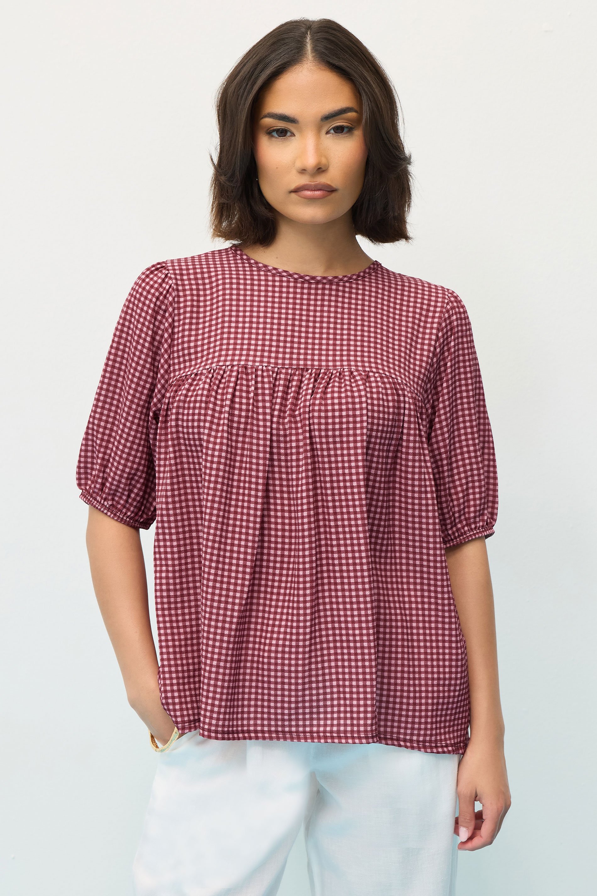 PixieGirl Petite Women's Red Gingham Tie Back Top | PixieGirl 1