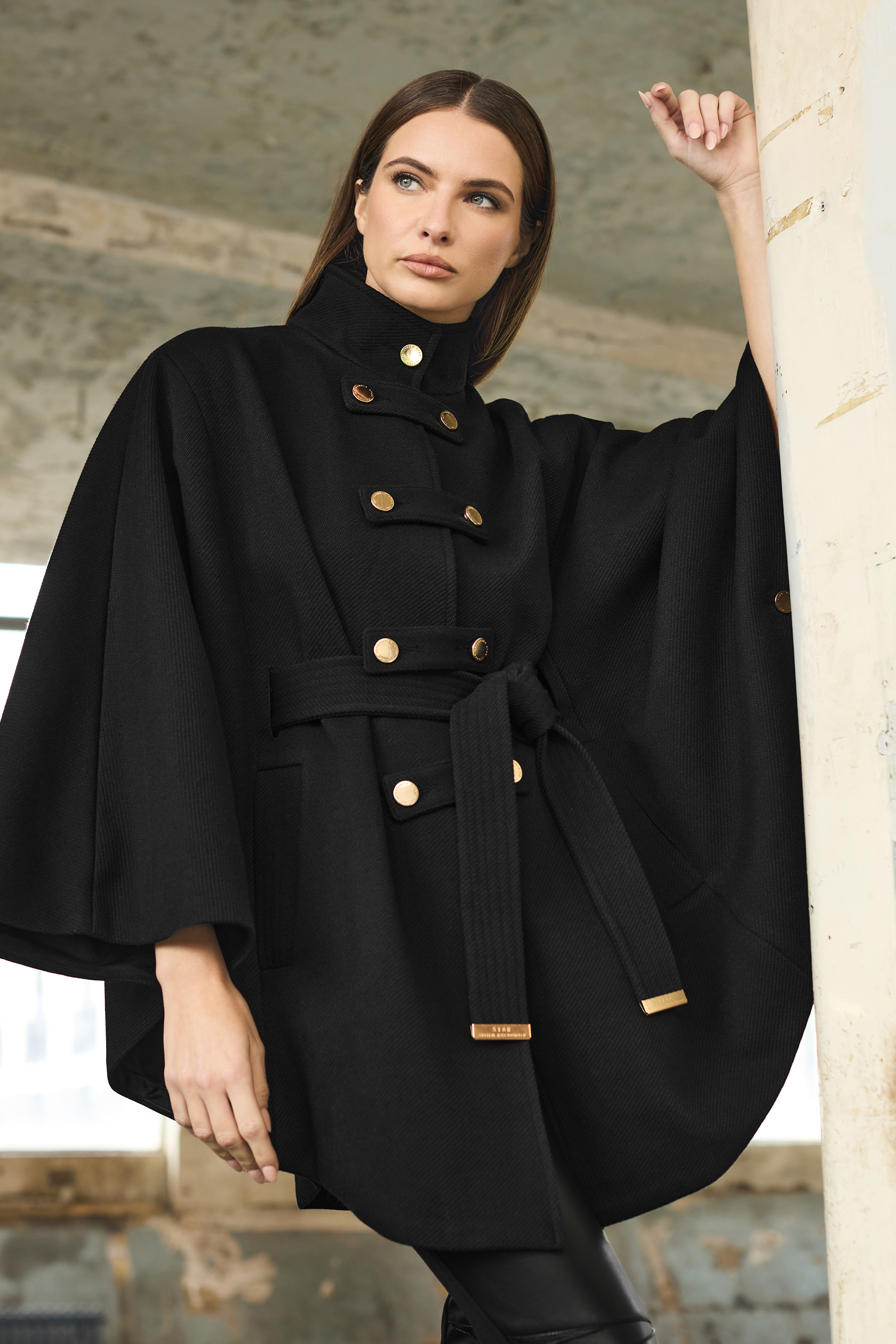 STAR Black Military Cape Jacket | STAR x JM 1