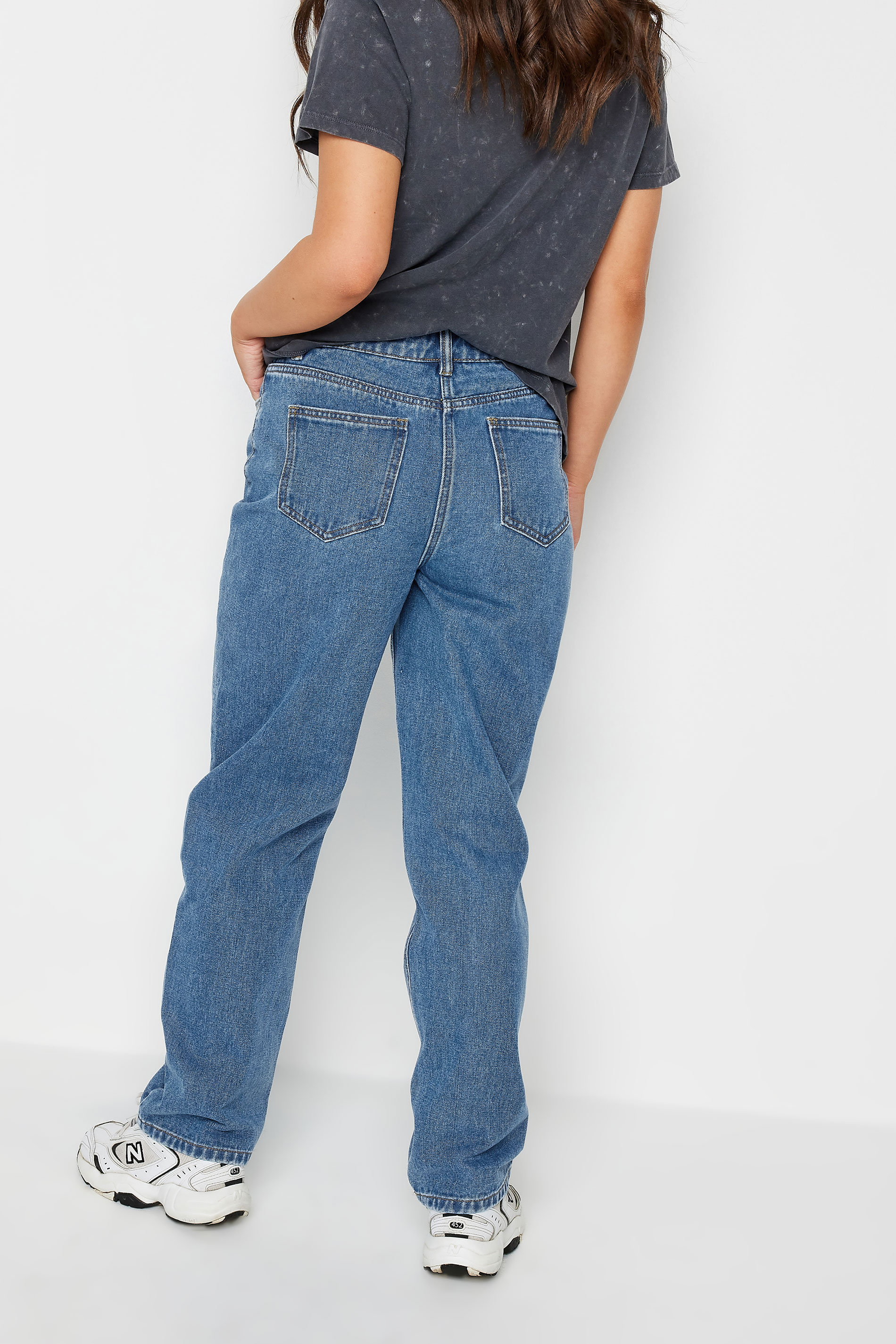 PixieGirl Blue Non-Stretch Straight Leg Jeans | PixieGirl 4
