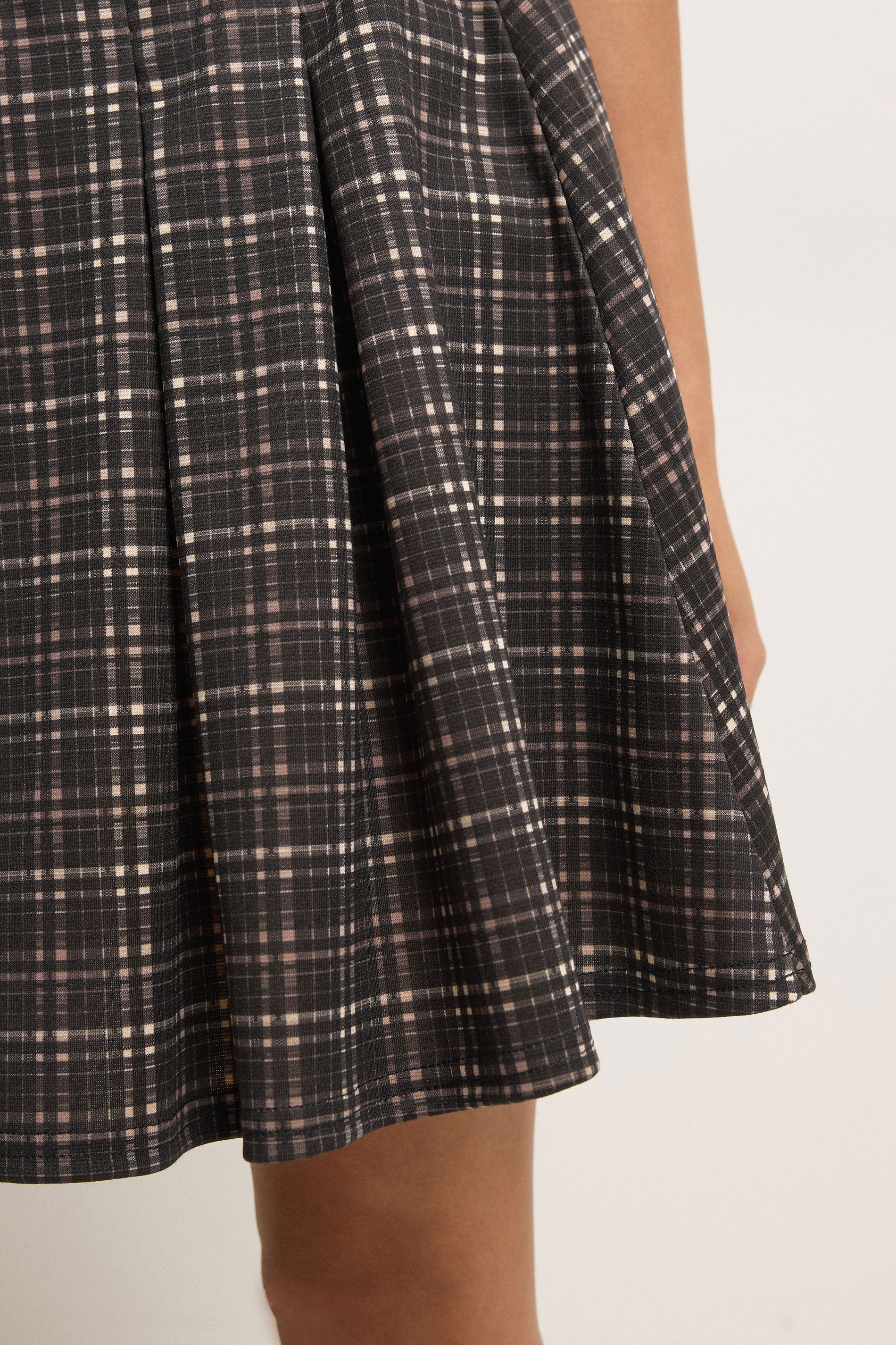 PixieGirl Petite Women's Chocolate Brown Check Mini Skirt | PixieGirl