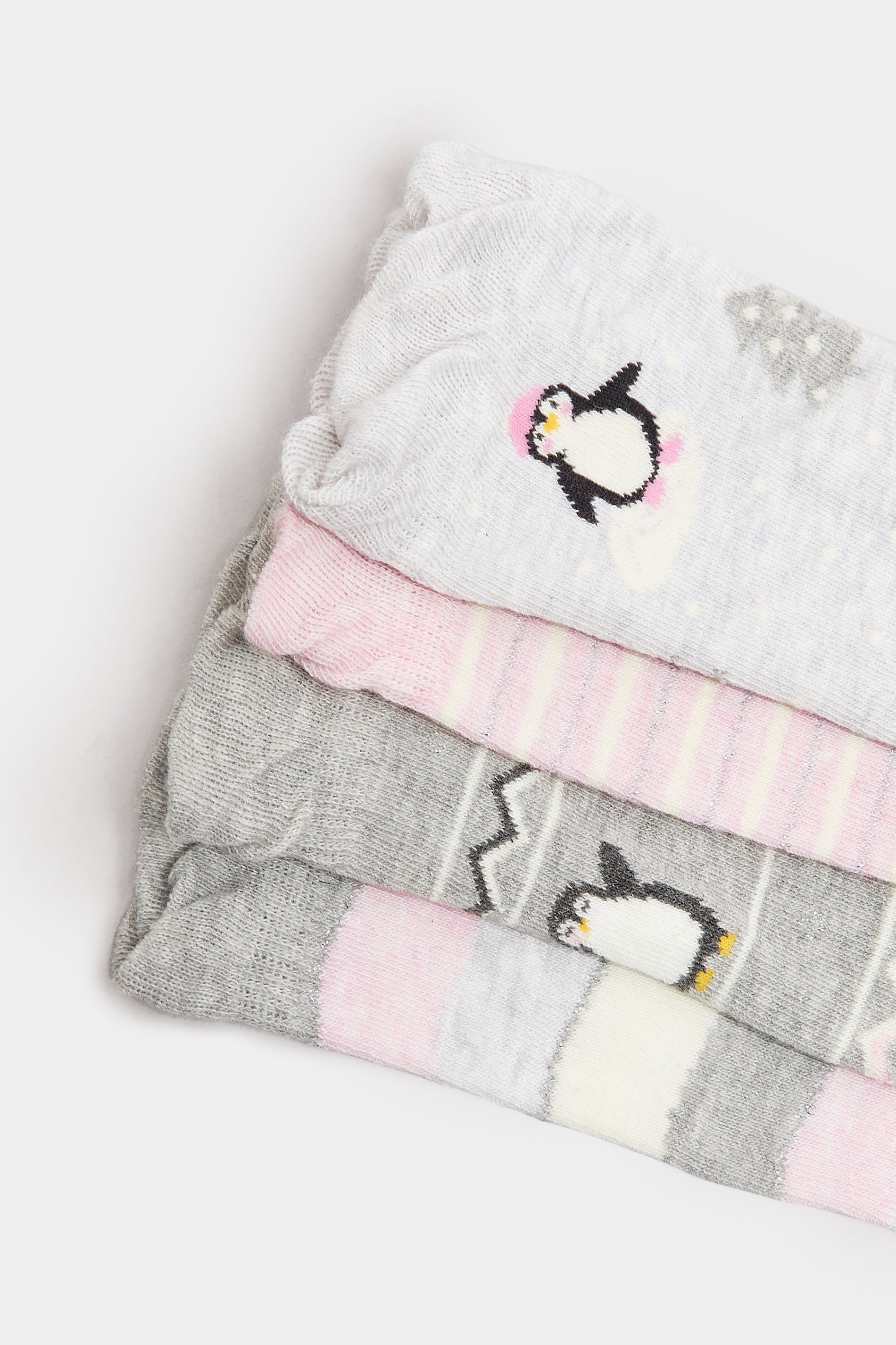 YOURS 4 PACK Plus Size Blue & Grey Novelty Penguin Print Ankle Socks | Yours Clothing 4