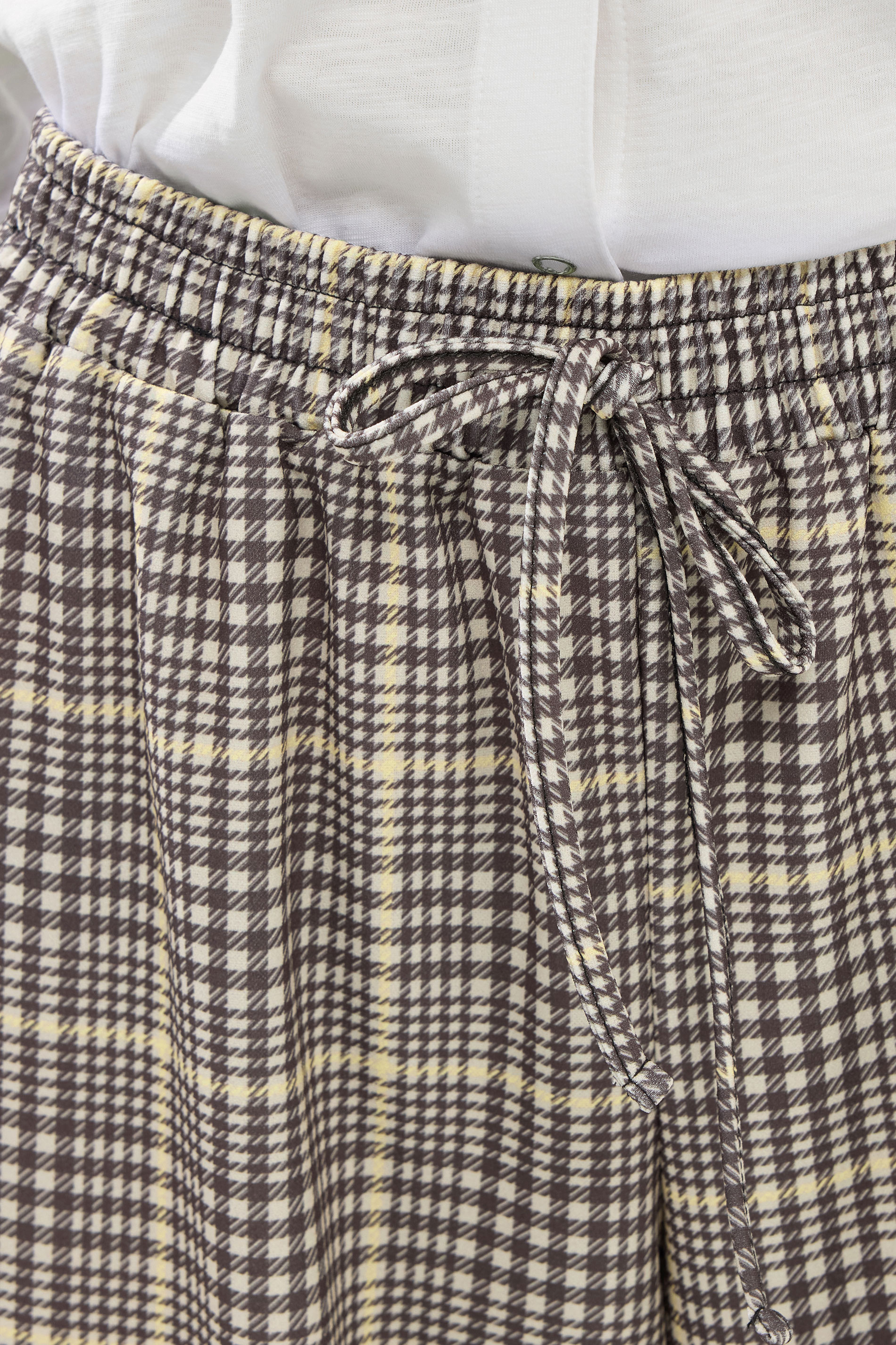 PixieGirl Petite Womens Brown Check Wide Leg Scuba Trousers | Pixiegirl 4