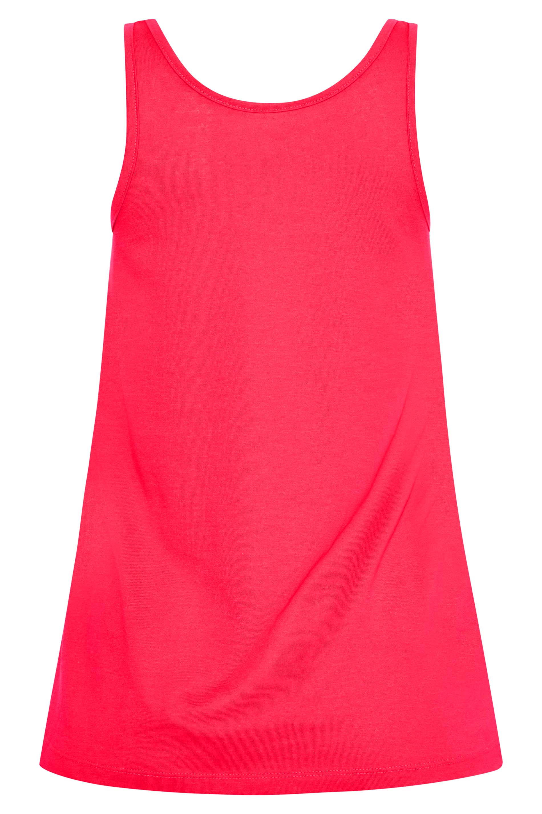 Petite Bright Pink Dipped Hem Vest Top | PixieGirl 7