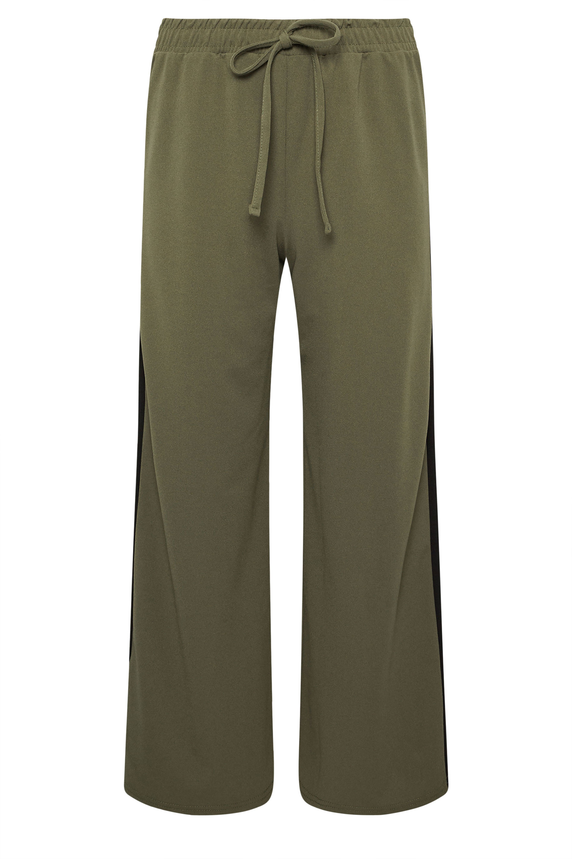 PixieGirl Petite Womens Olive Green Side Stripe Trousers | PixieGirl 5