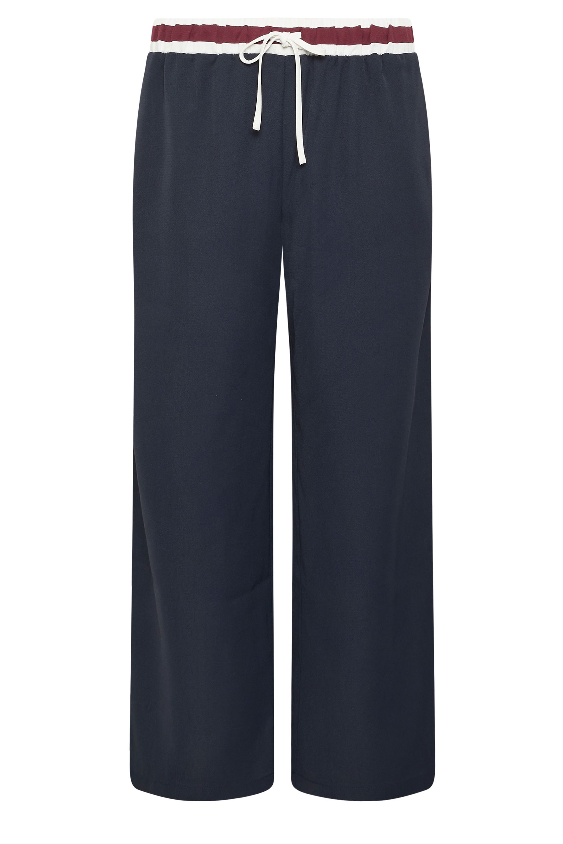 PixieGirl Petite Women's Navy Blue Contrast Waist Trousers | PixieGirl 5