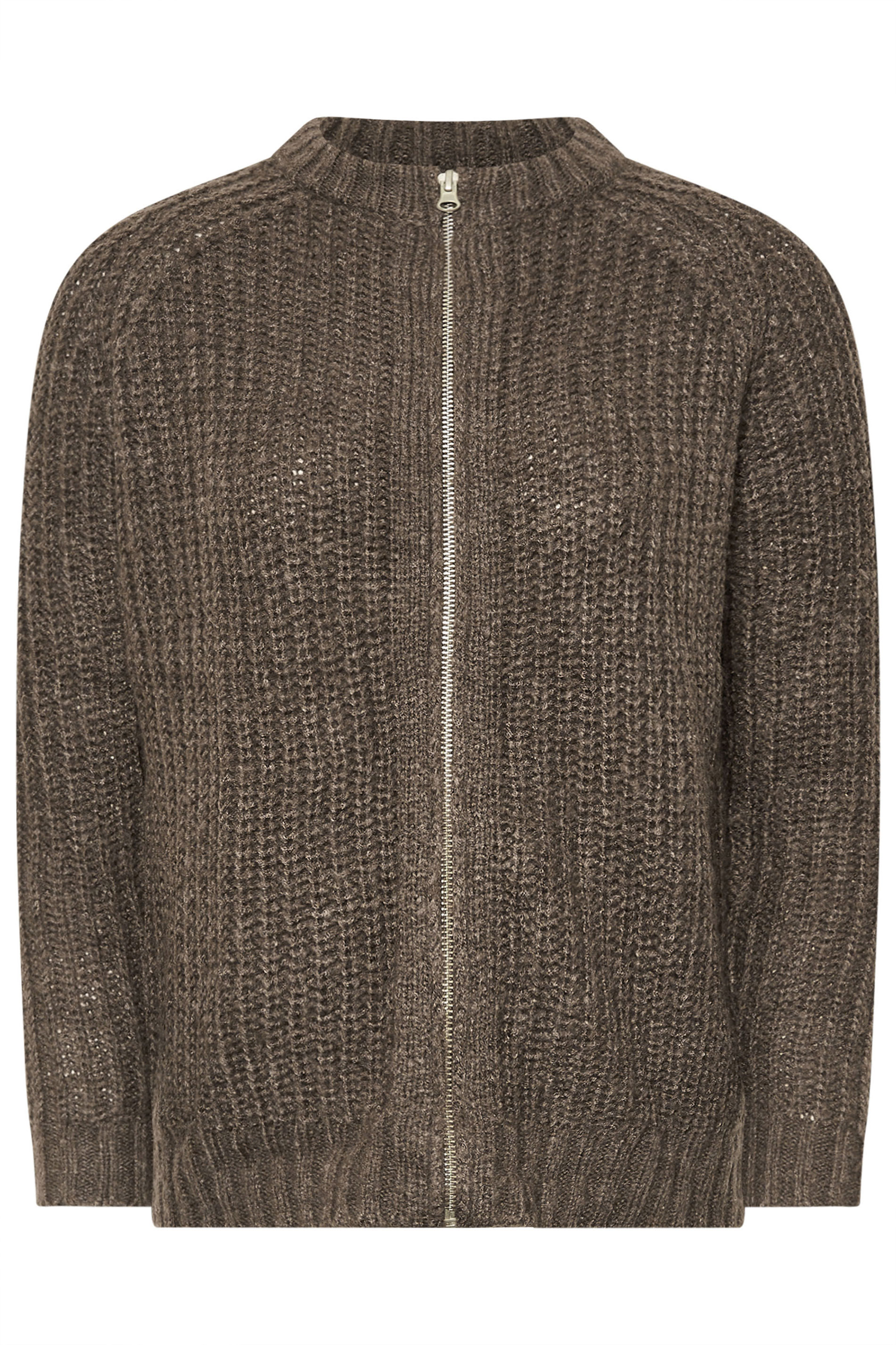 PixieGirl Petite Women's Brown Knitted Zip Cardigan | PixieGirl 5