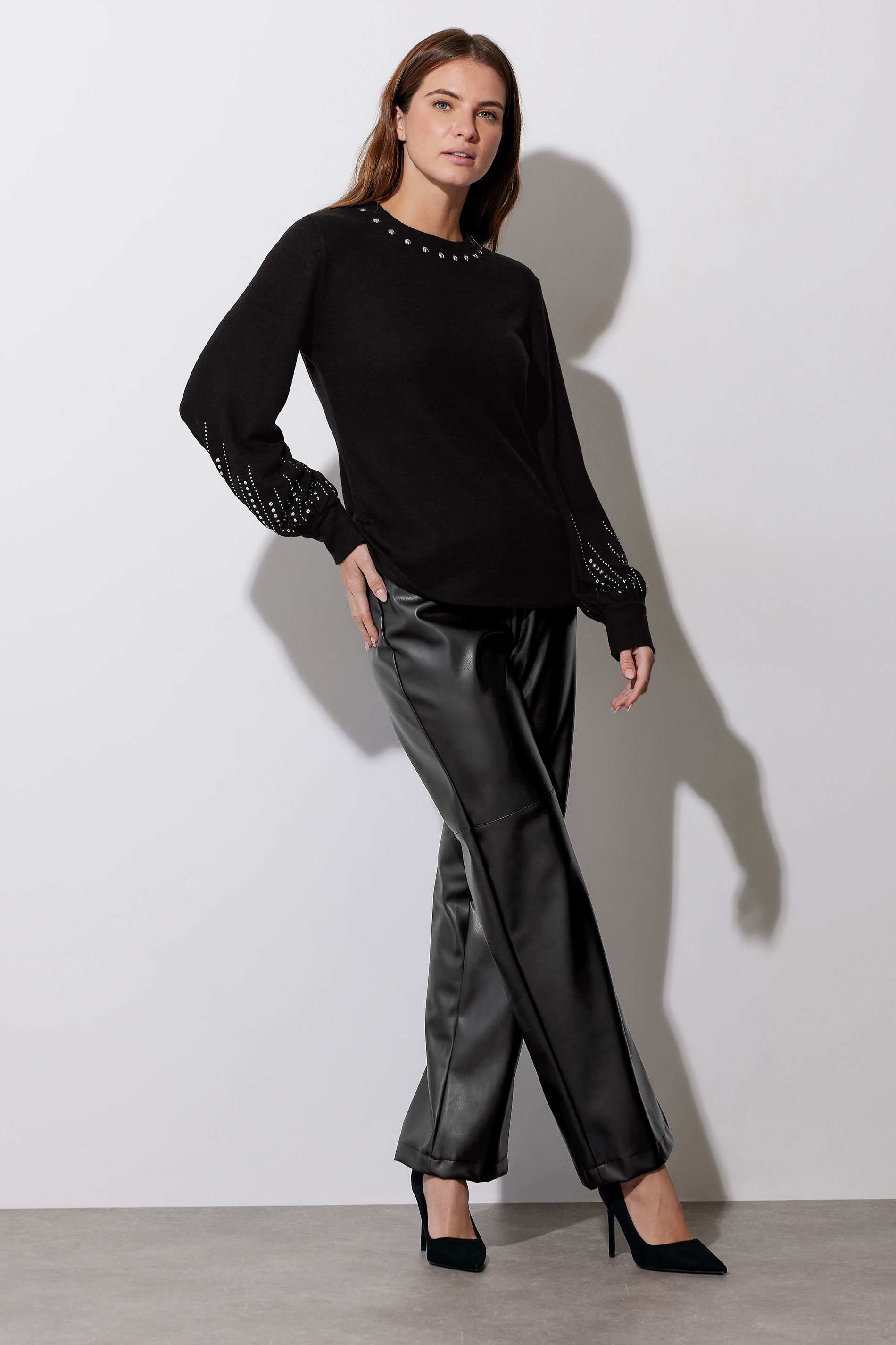 STAR Black Knitted Stud Detail Jumper | StarByJM 2