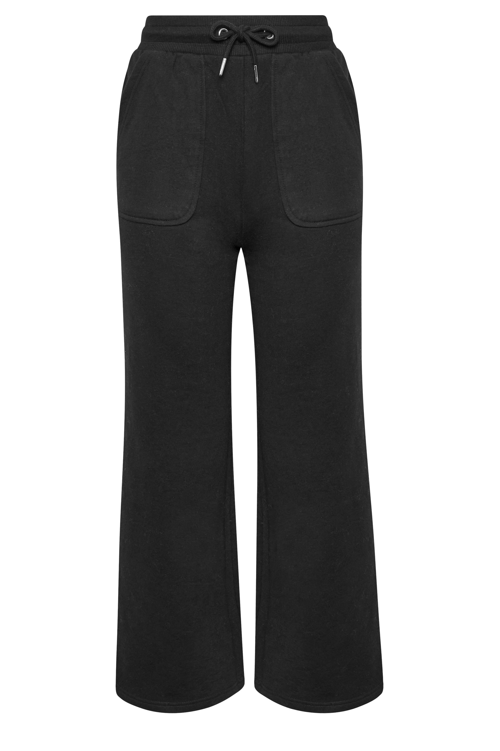 PixieGirl Petite Women's Black Pocket Patch Wide Leg Joggers | PixieGirl 5