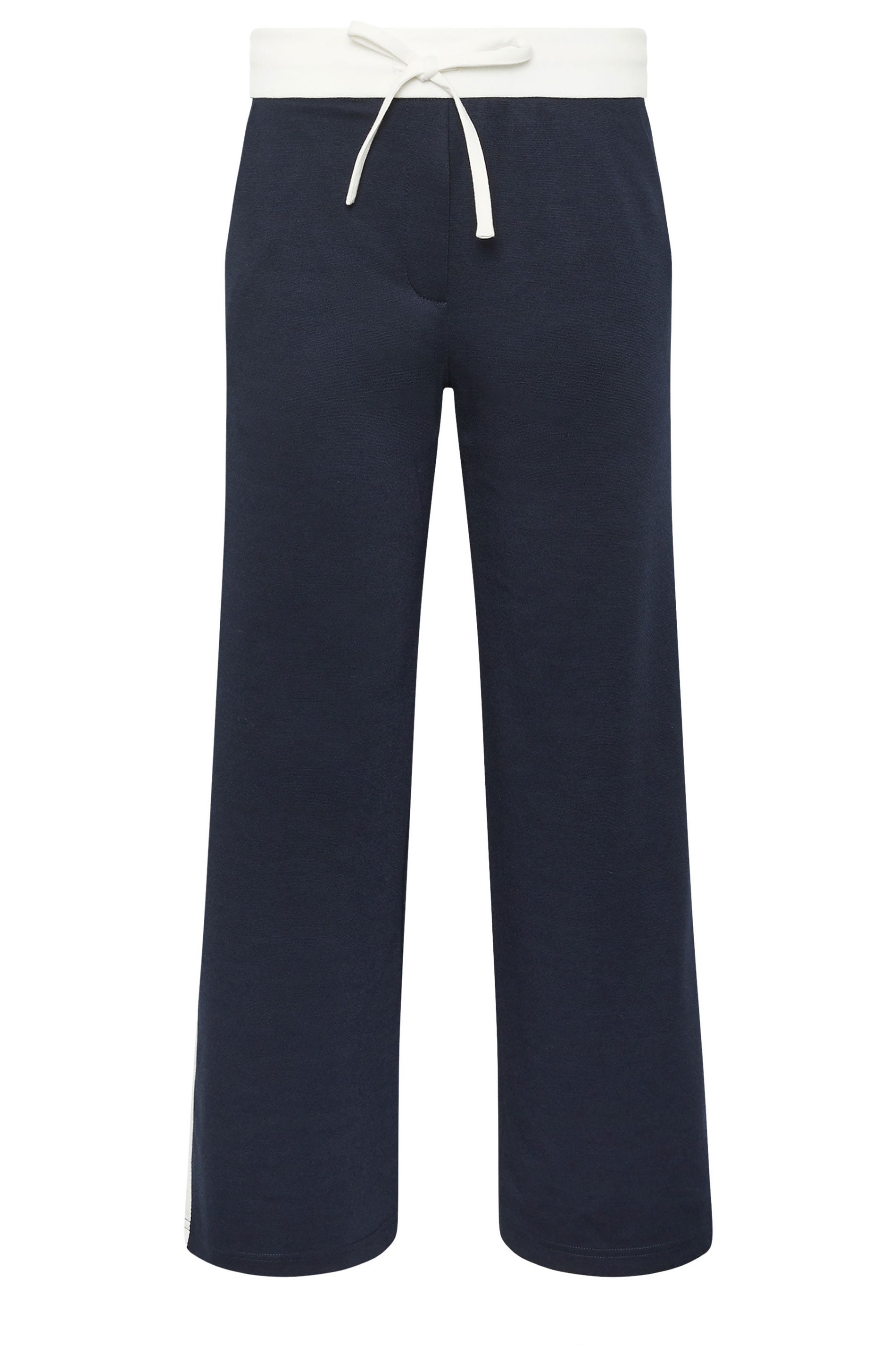 M&Co Petite Navy Blue Side Stripe Wide Leg Trousers | M&Co 5