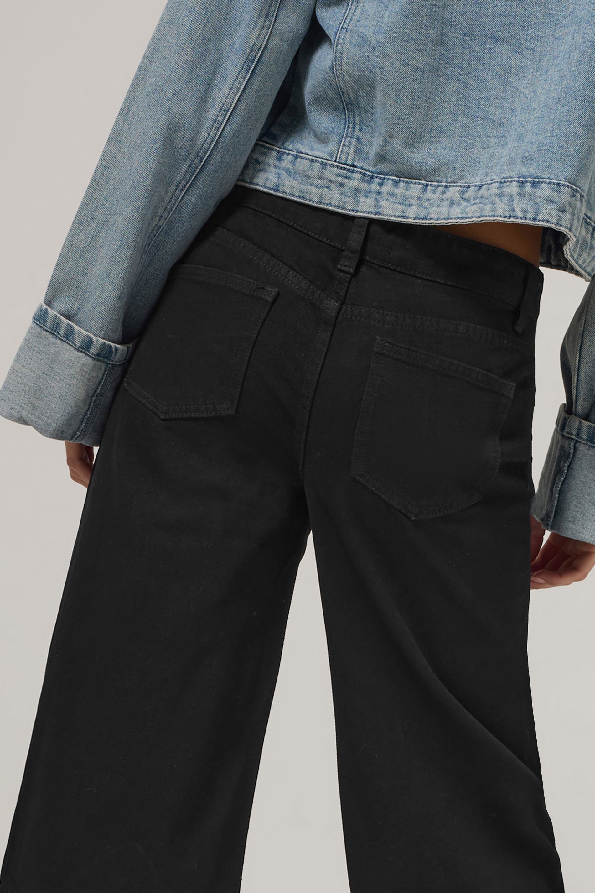 PixieGirl Petite Women's Black Wide Leg Jeans | PixieGirl 4