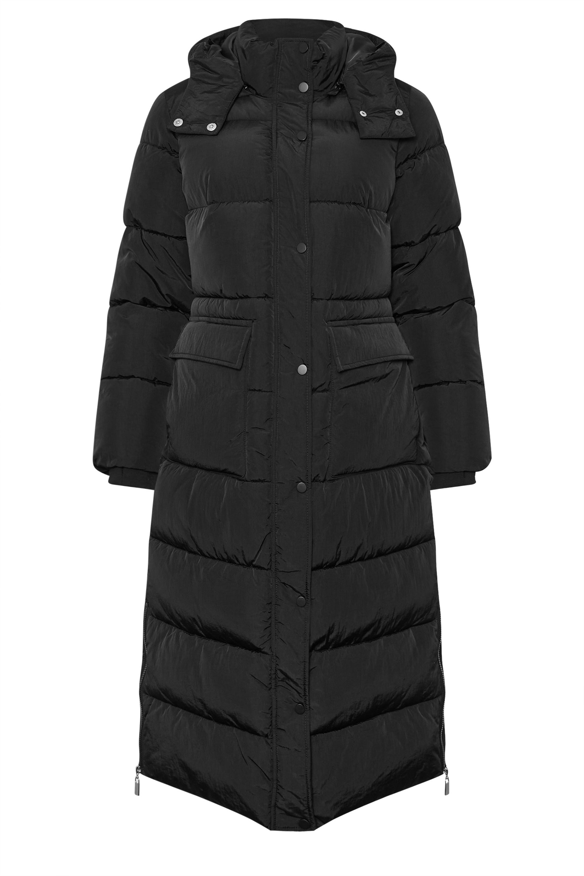 PixieGirl Petite Womens Black Maxi Padded Puffer Coat | PixieGirl 7