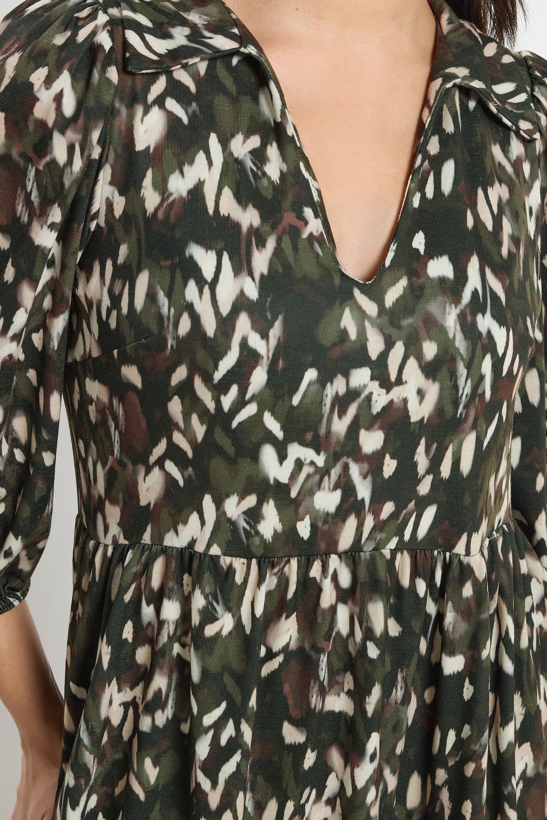 PixieGirl Petite Women's Khaki Green Camo Midaxi Dress | PixieGirl 4