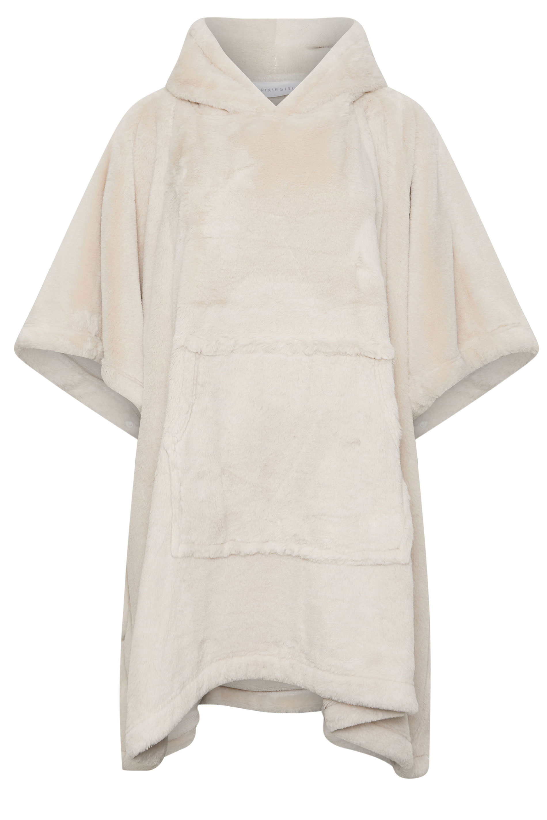 PixieGirl Petite Women's Stone Brown Faux Fur Blanket Hoodie | PixieGirl 5