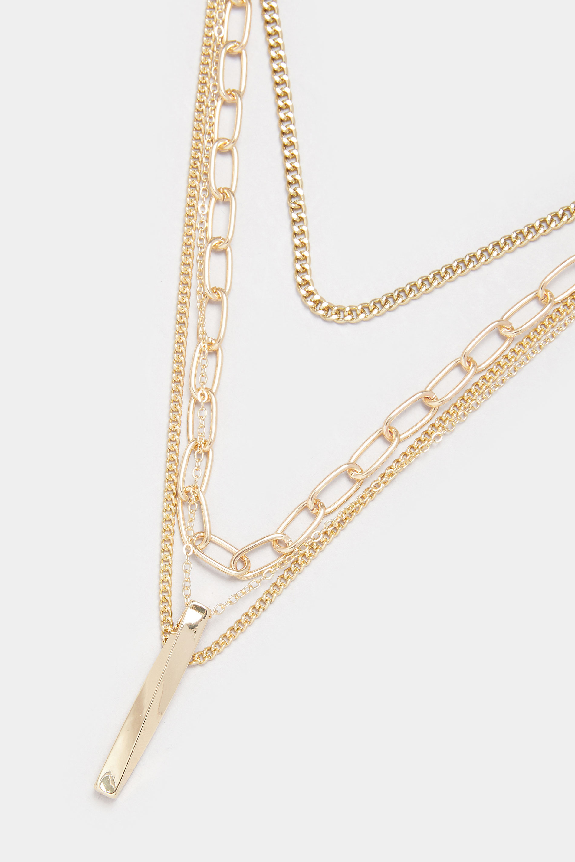2 PACK Gold Tone Layered Chain Necklace Set | Yours Clothing 3