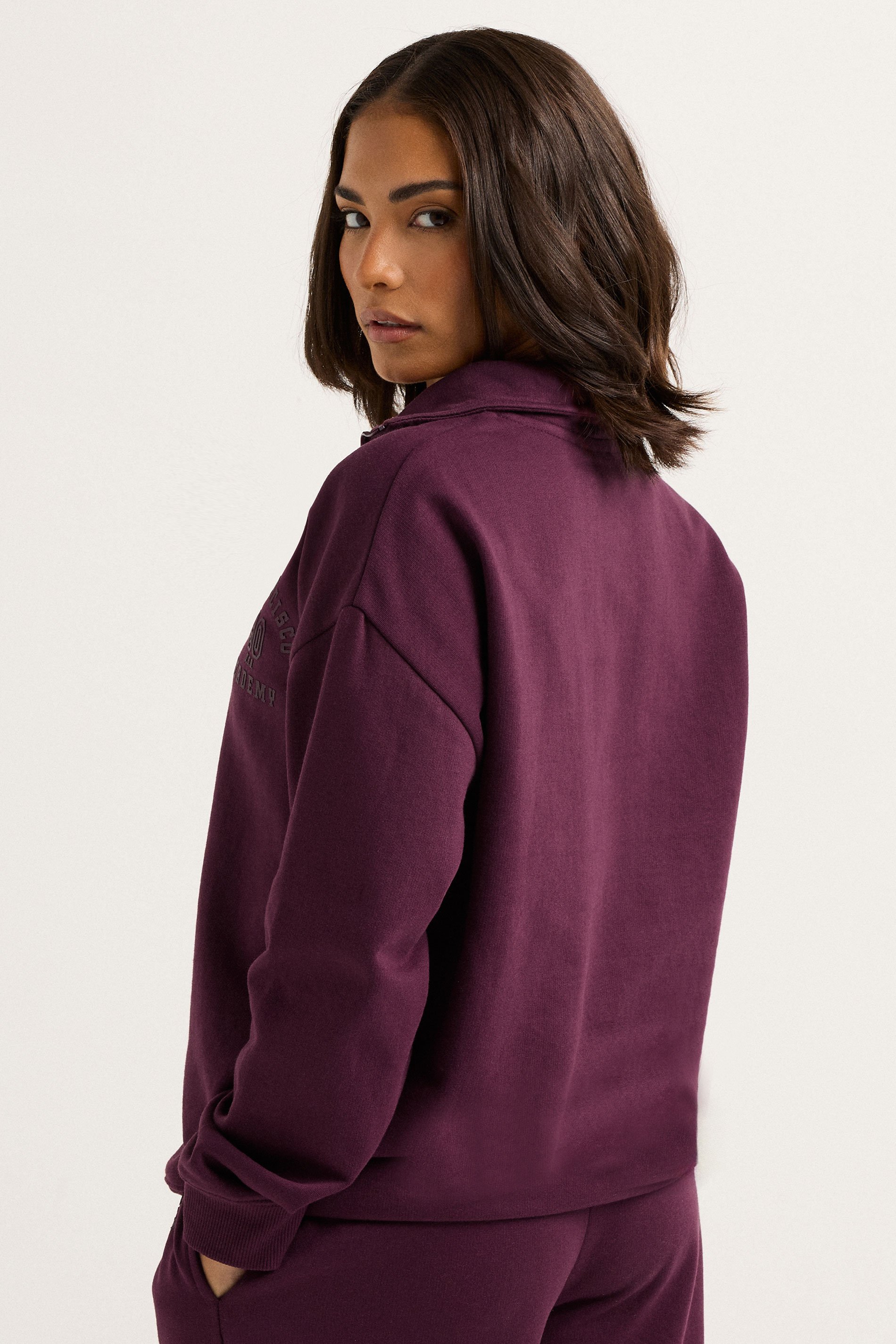 PixieGirl Petite Women's Burgundy Red 'San Francisco' Zip Sweatshirt | PixieGirl 4