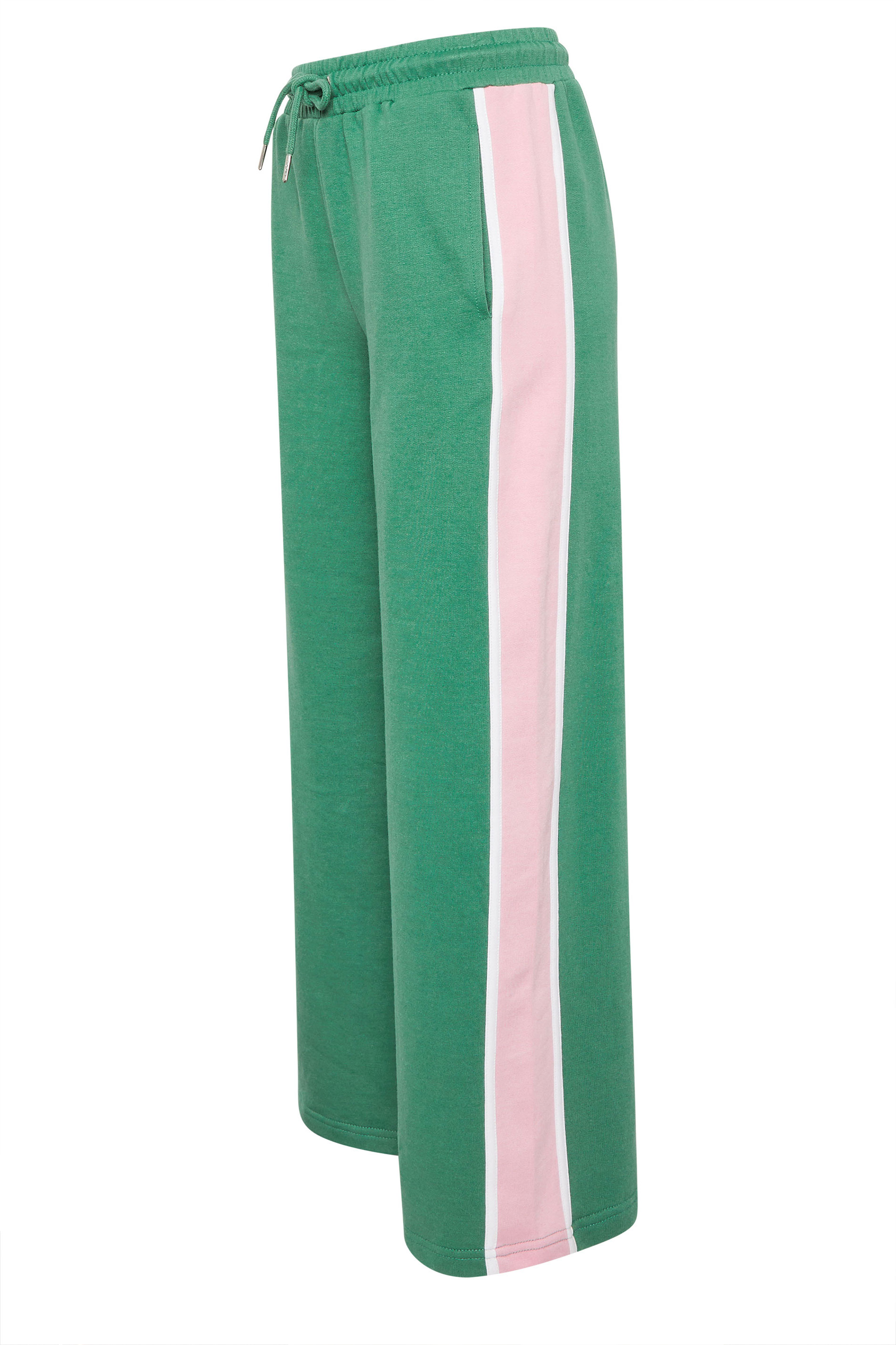 PixieGirl Petite Women's Green & Pink Side Stripe Joggers | PixieGirl 6