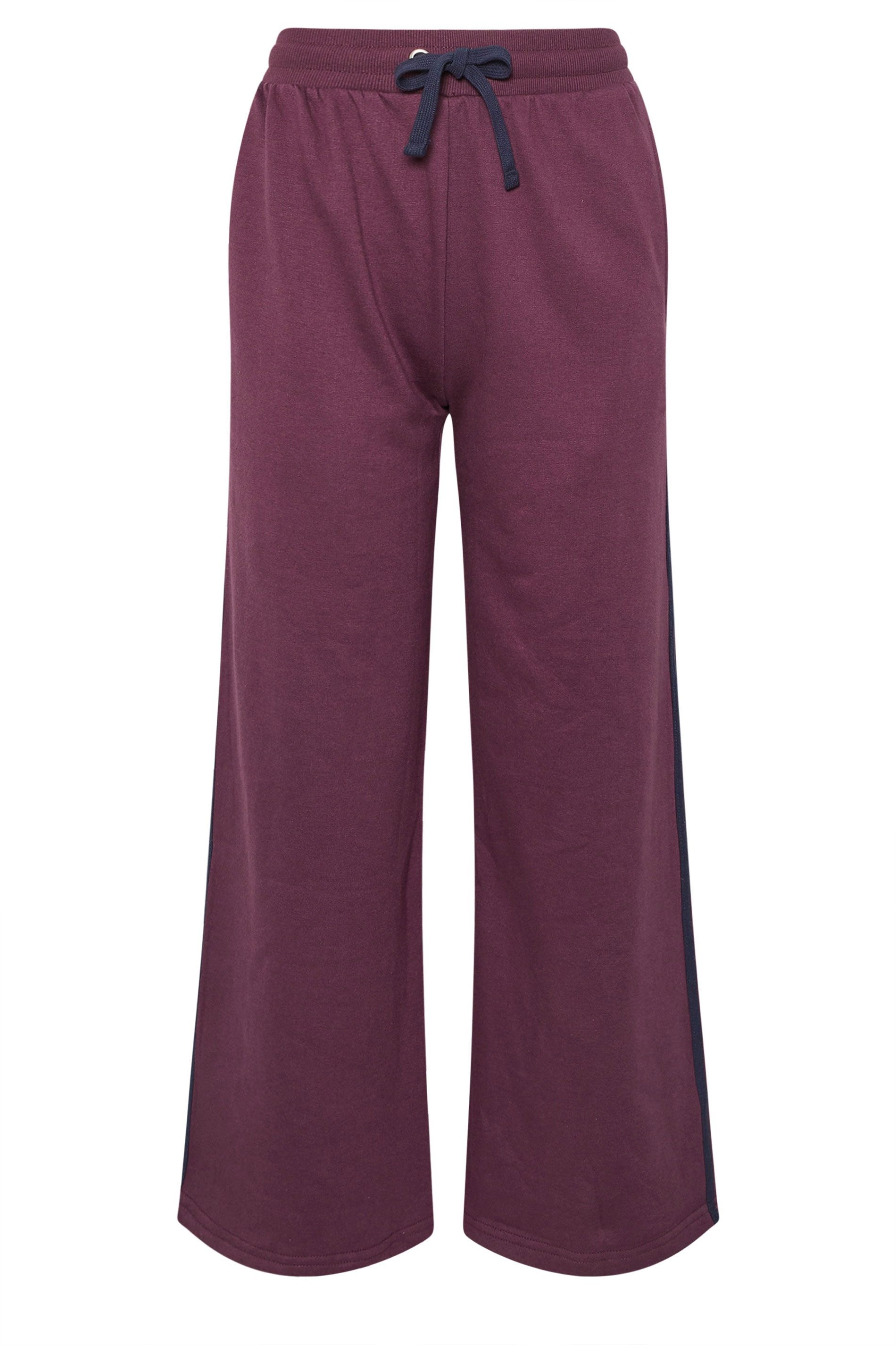 PixieGirl Petite Women's Burgundy Red Stripe Wide Leg Joggers | PixieGirl 6