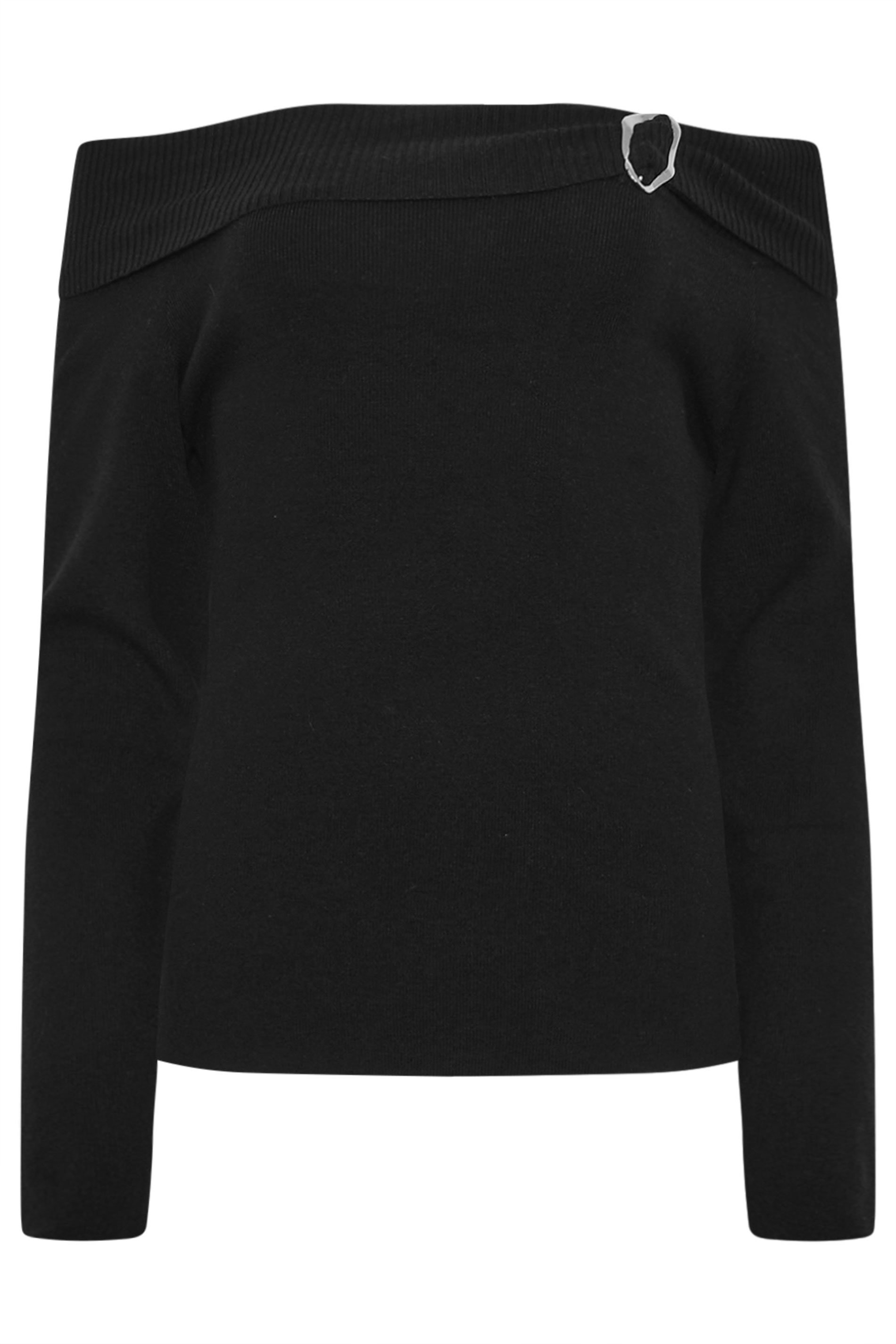 STAR Black Bardot Buckle Detail Jumper | StarByJM 7