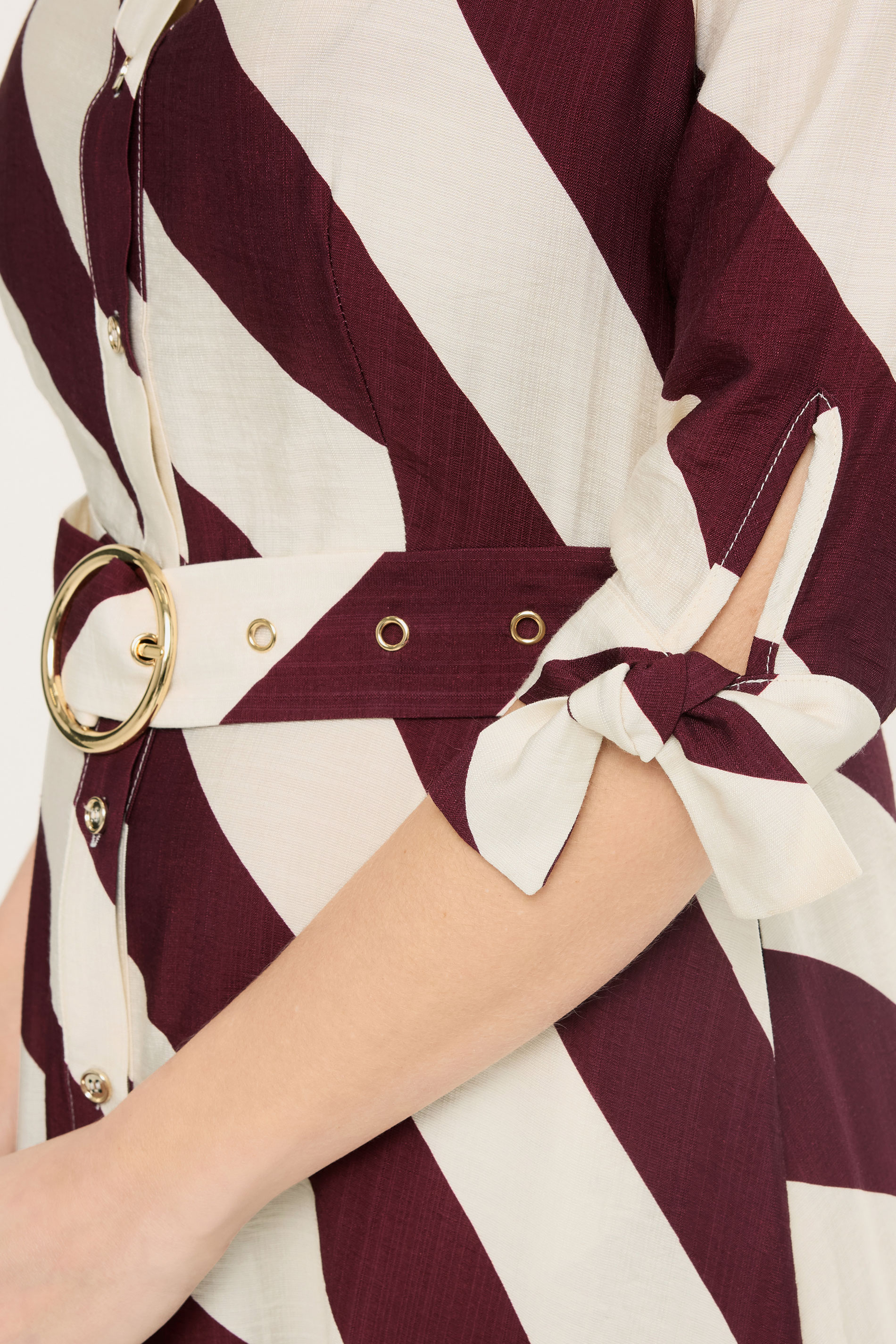 STAR Burgundy Red Stripe Shirt Dress | StarByJM 5