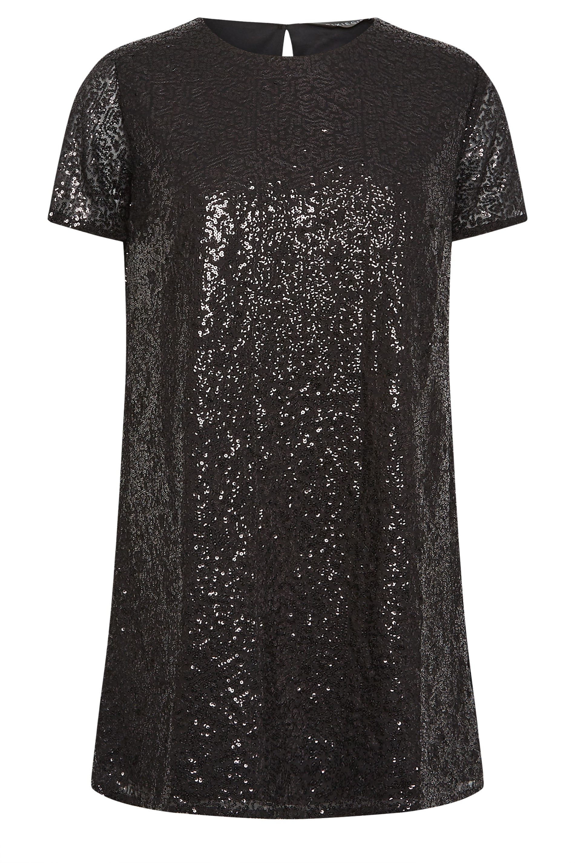 PixieGirl Black Sequin T-Shirt Dress | PixieGirl  8
