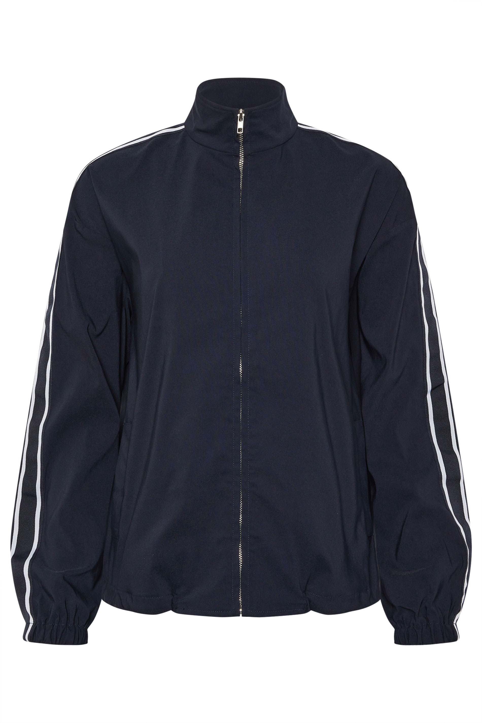 PixieGirl Petite Women's Navy Blue Side Stripe Zip Jacket | PixieGirl 5