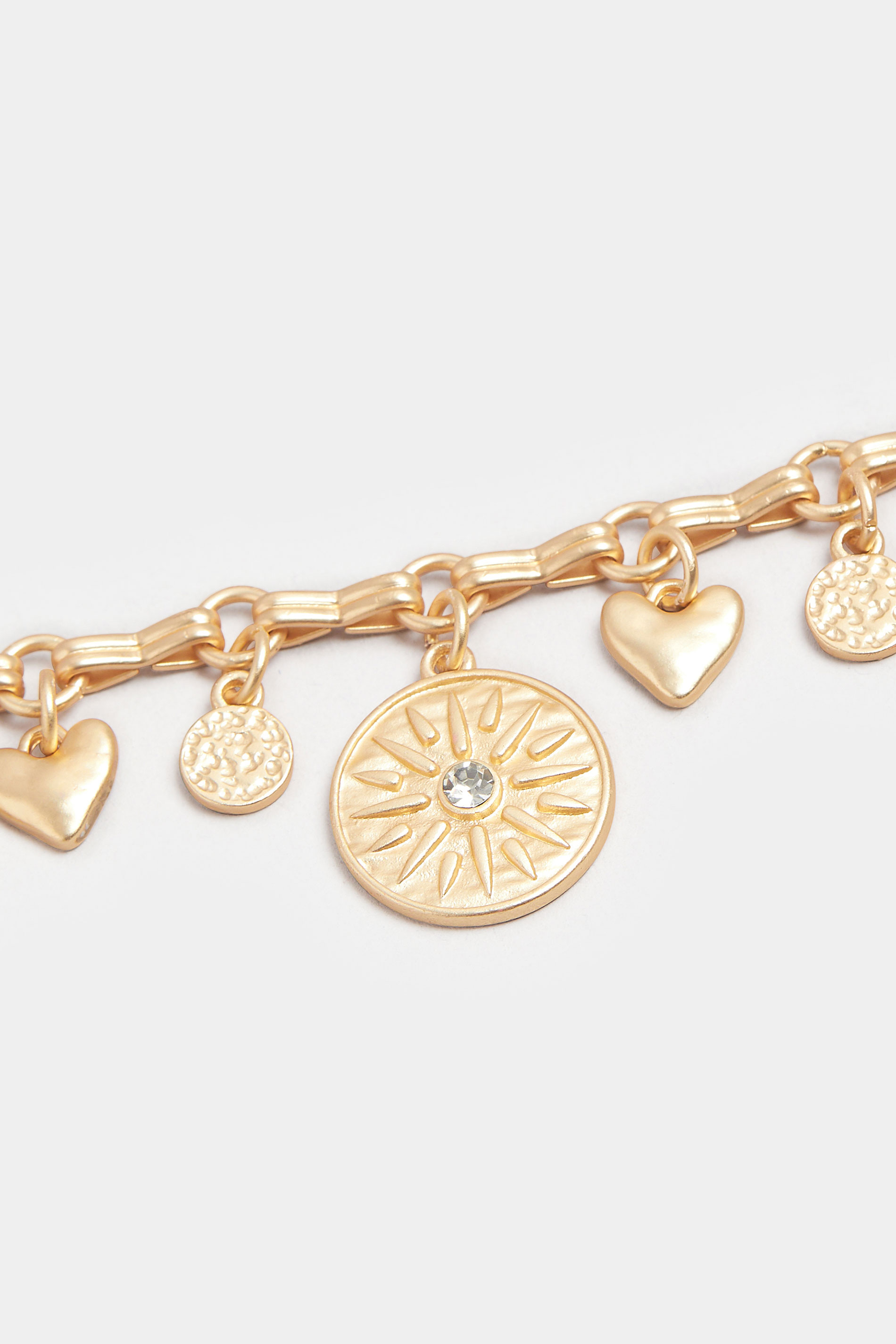 Gold Tone Charm Bracelet | Yours Clothing 3