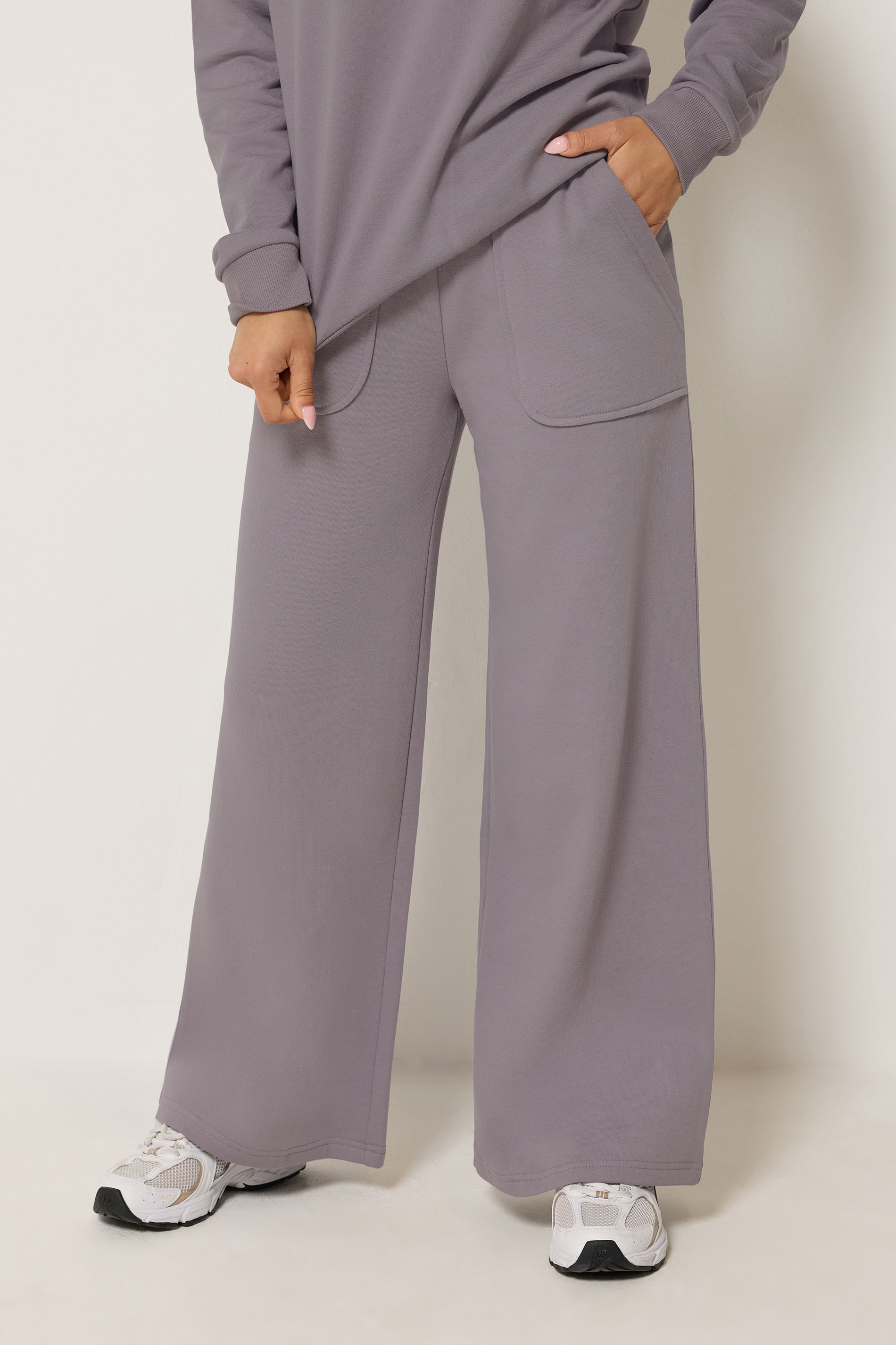 PixieGirl Petite Women's Lilac Purple Wide Leg Joggers | PixieGirl 1
