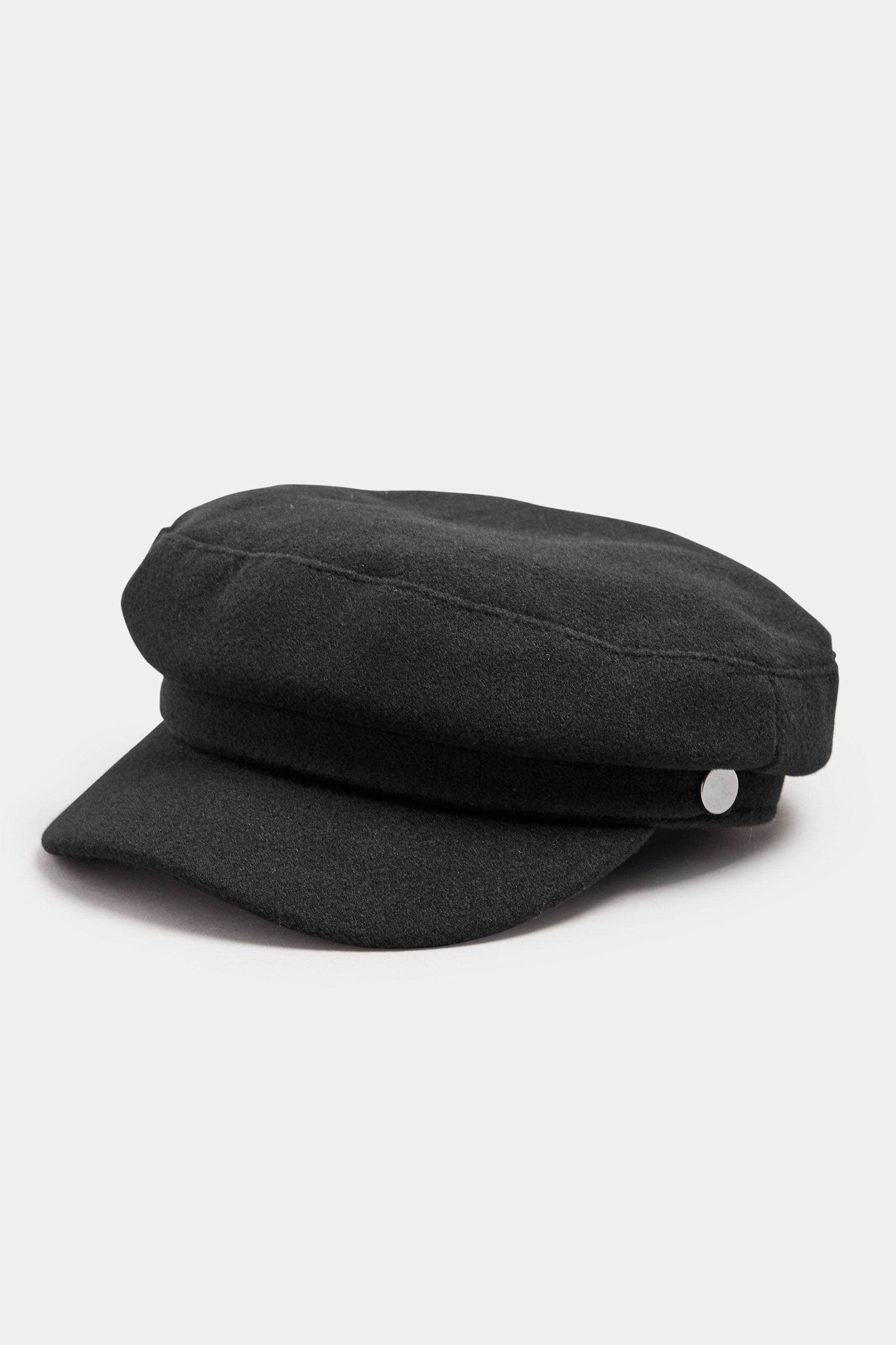 Black Felt Baker Boy Cap | Yours Clothing 2