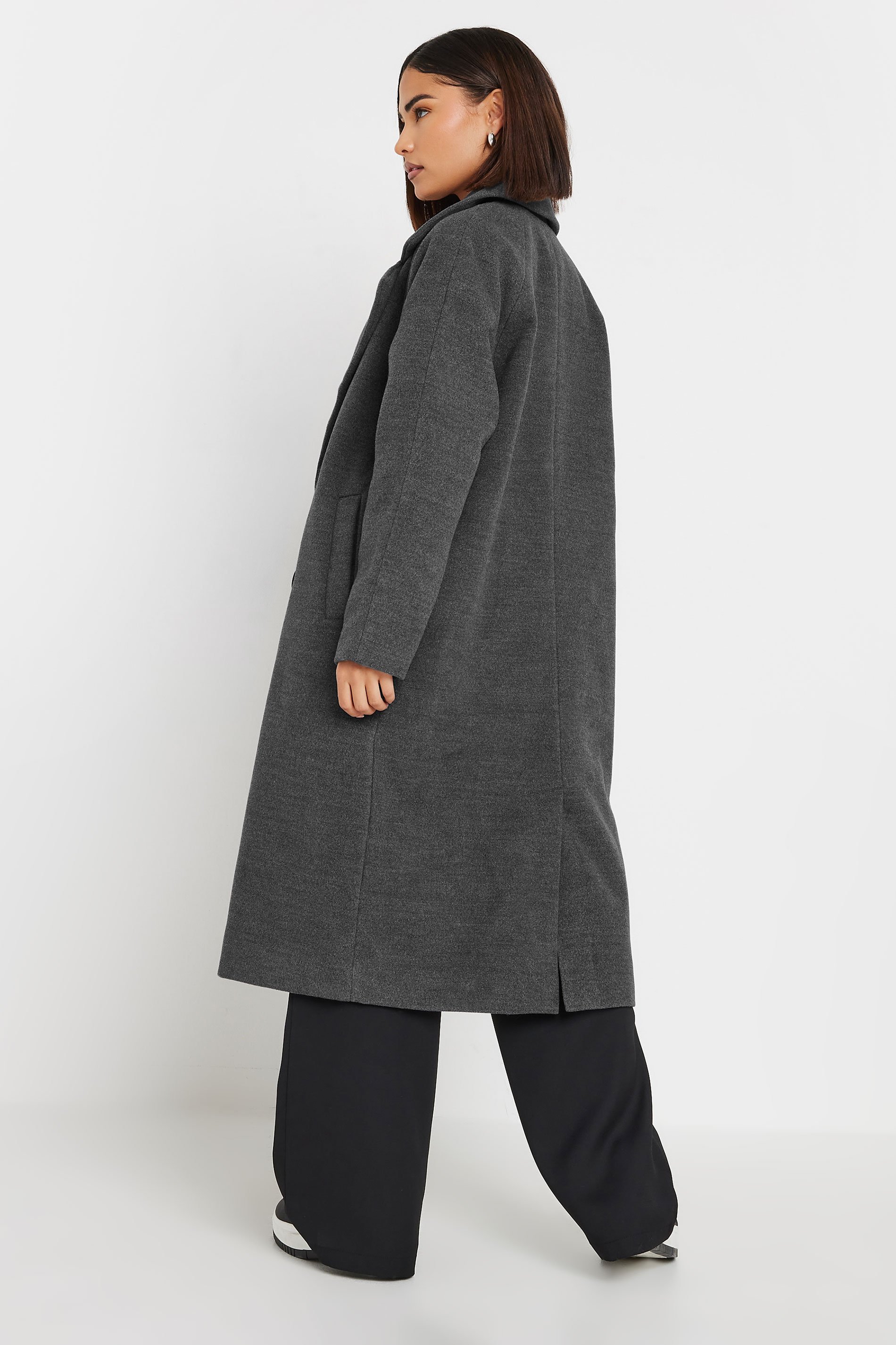 PixieGirl Petite Women's Charcoal Grey Formal Midi Coat | PixieGirl 5