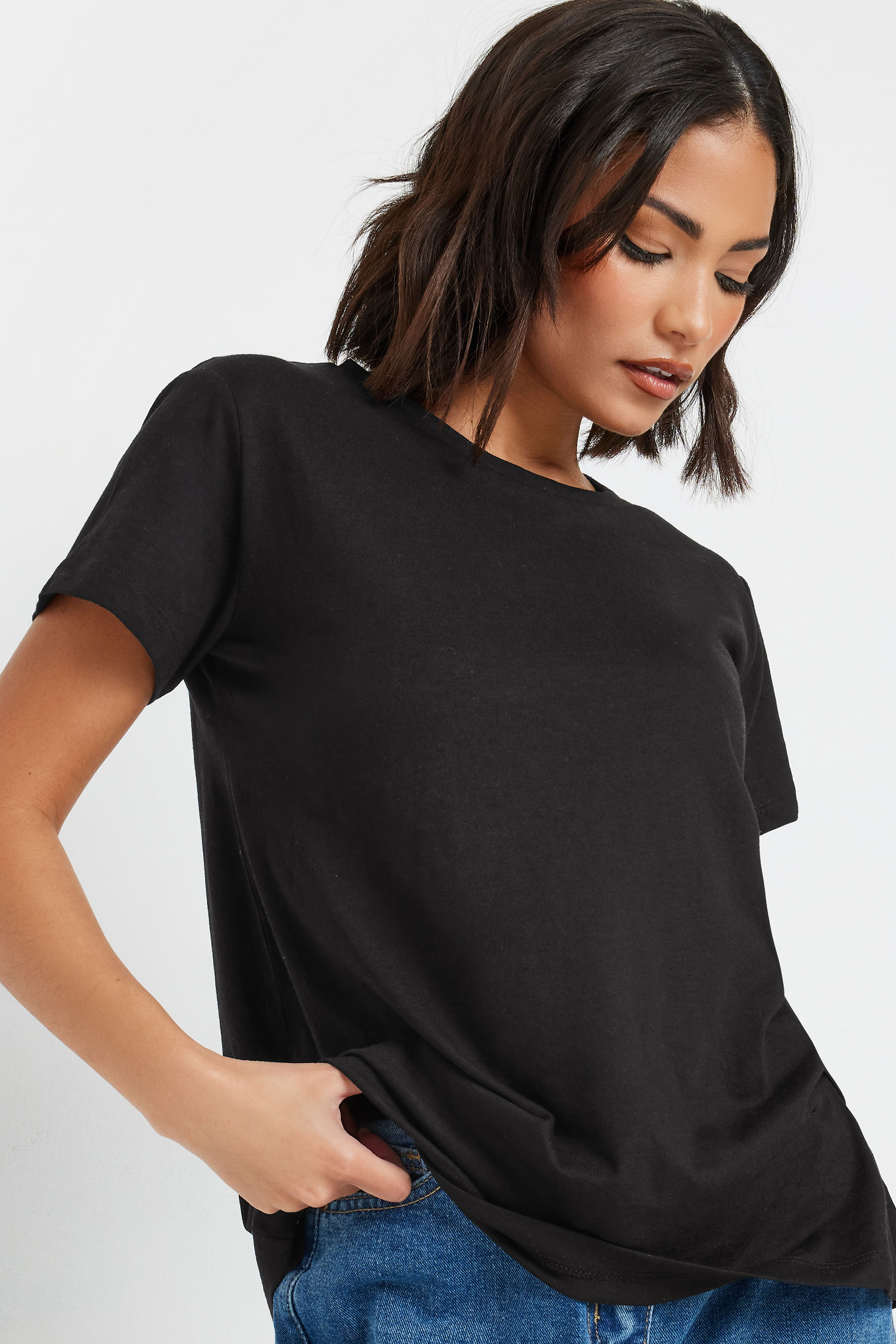 2 PACK Petite Black & White Basic T-Shirts | PixieGirl 6