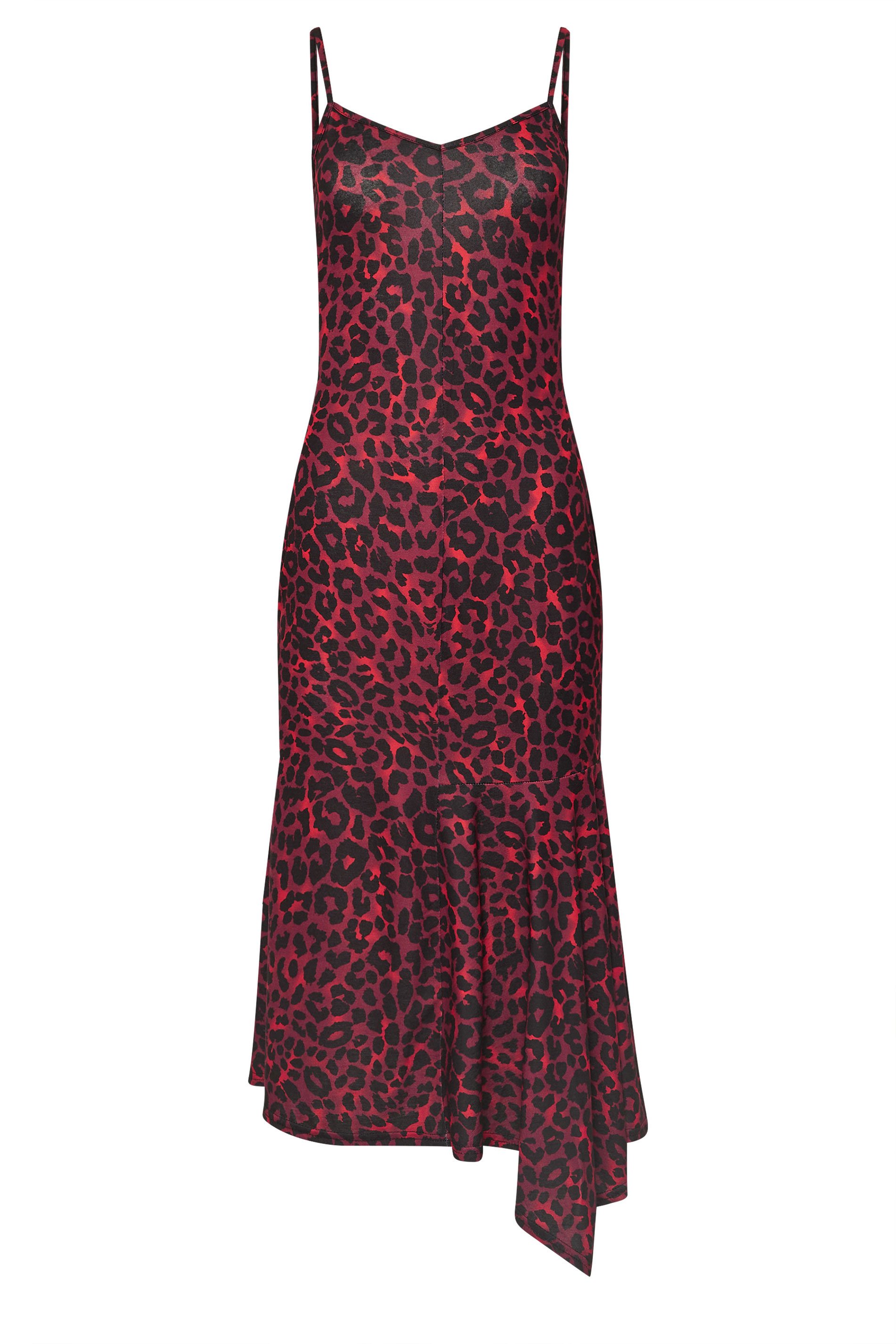 PixieGirl Petite Women's Burgundy Red Leopard Print Hanky Hem Maxi Dress | PixieGirl 6
