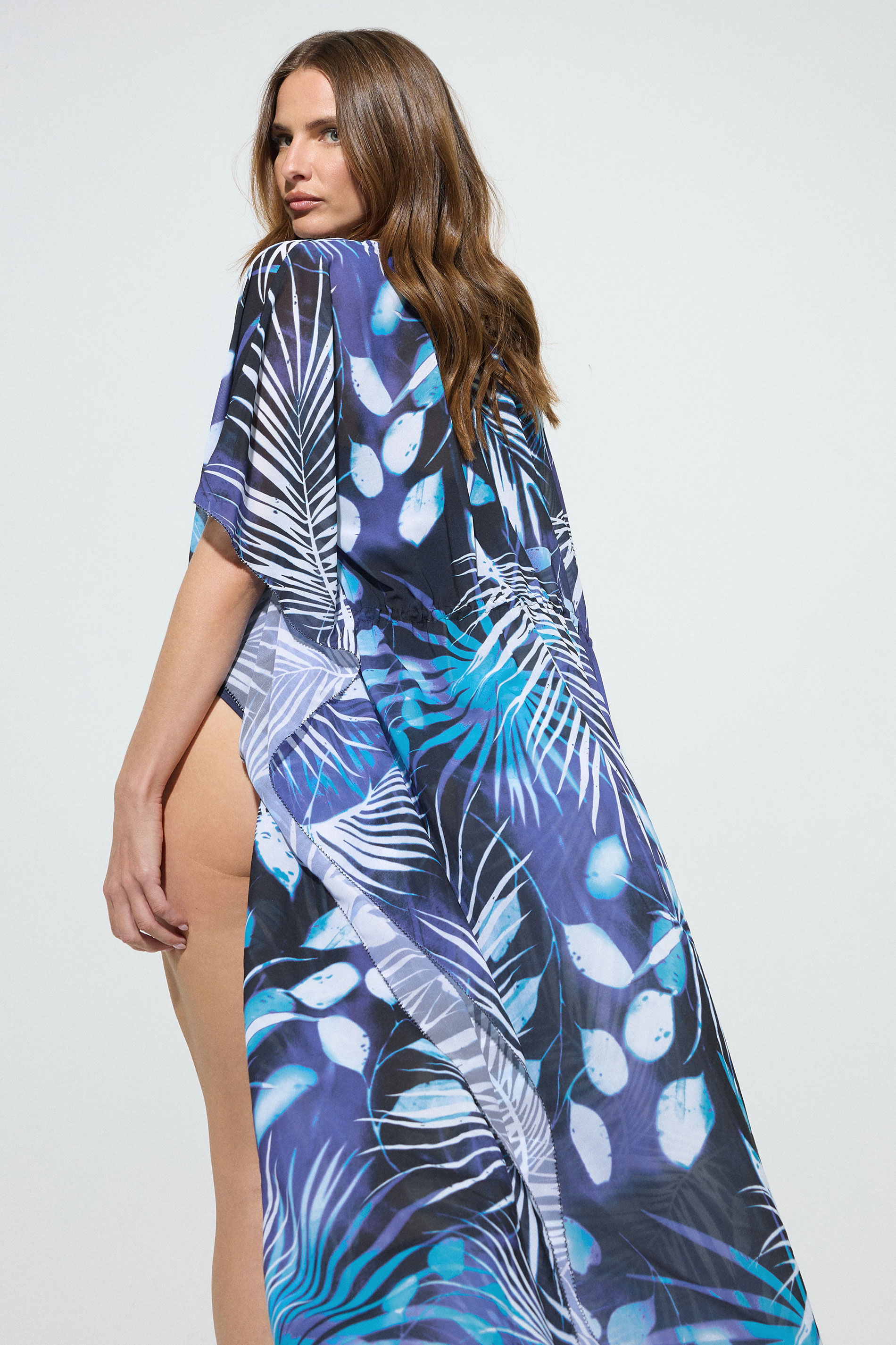 STAR Blue Tropical Palm Beach Kimono | StarByJM 6