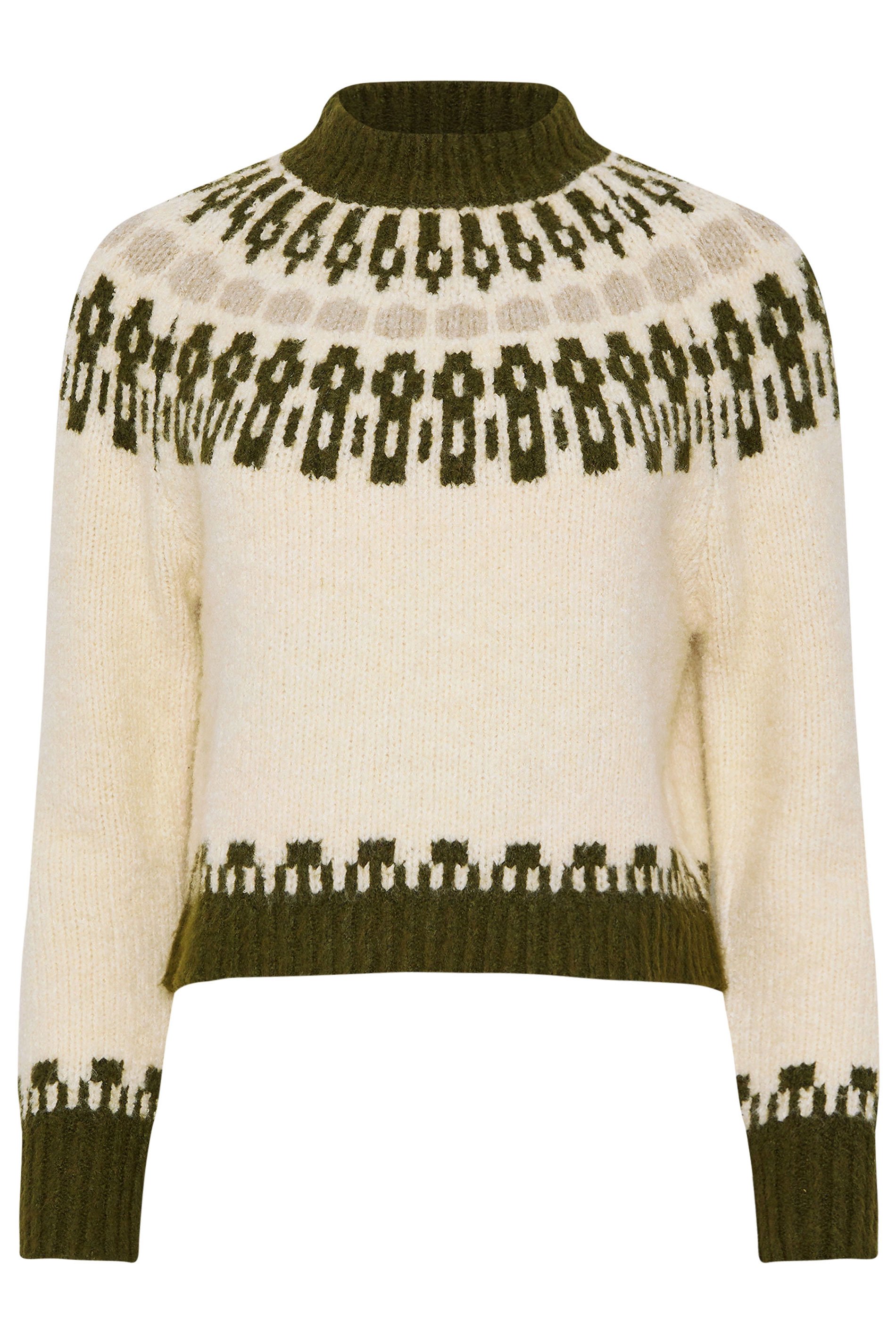 PixieGirl Petite Women's Natural Brown Fairisle Knitted Jumper | PixieGirl 6
