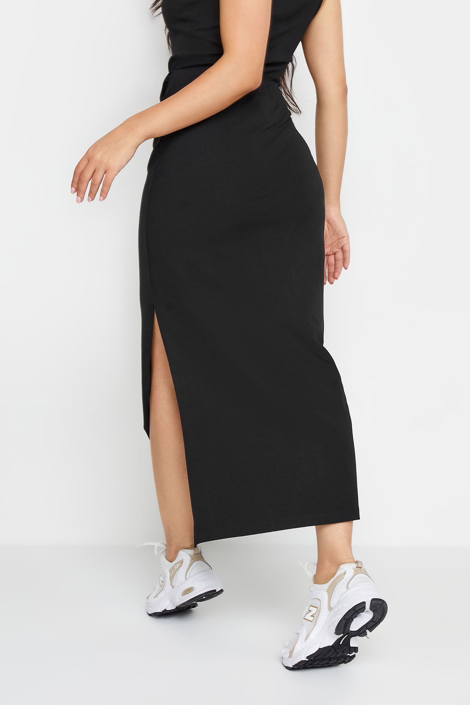 PixieGirl Petite Women's Black Side Split Maxi Skirt | PixieGirl 2