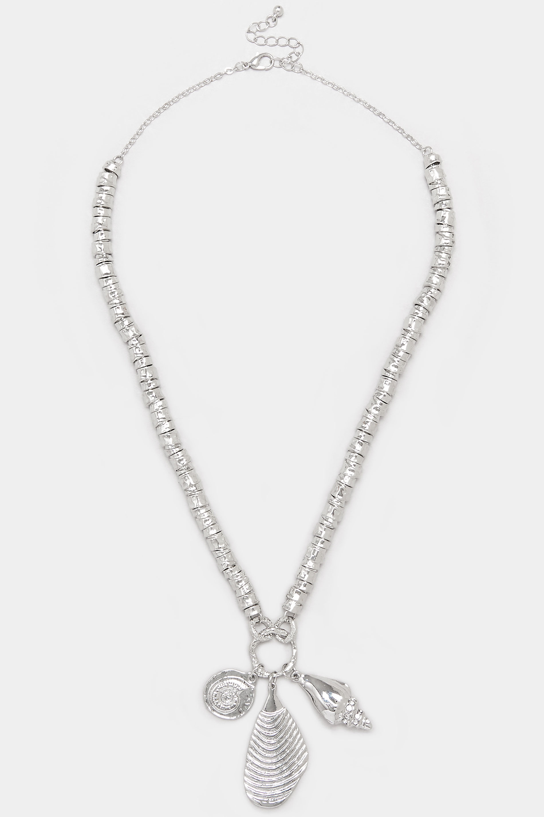 Silver Tone Shell Pendant Necklace | Yours Clothing 2