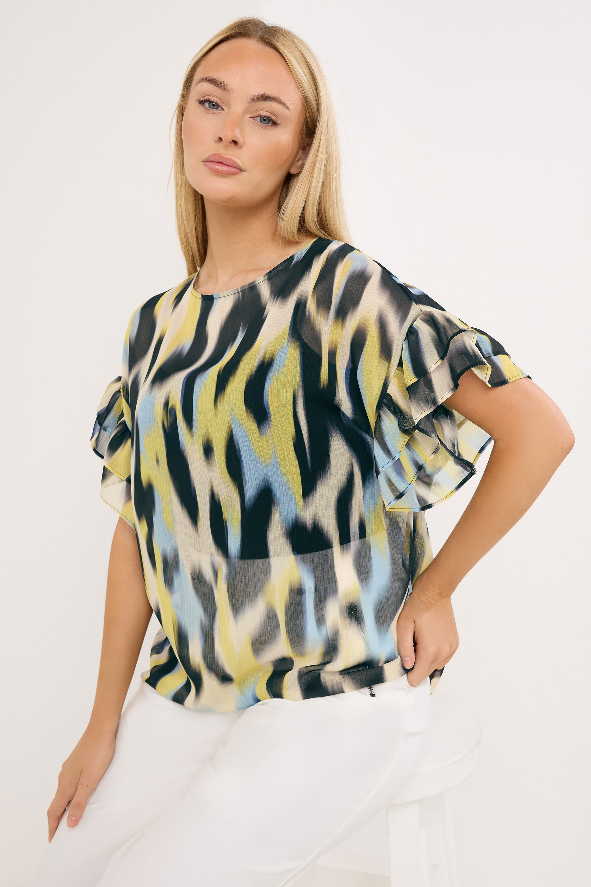 STAR Yellow Floral Flute Sleeve Top | StarByJM 3