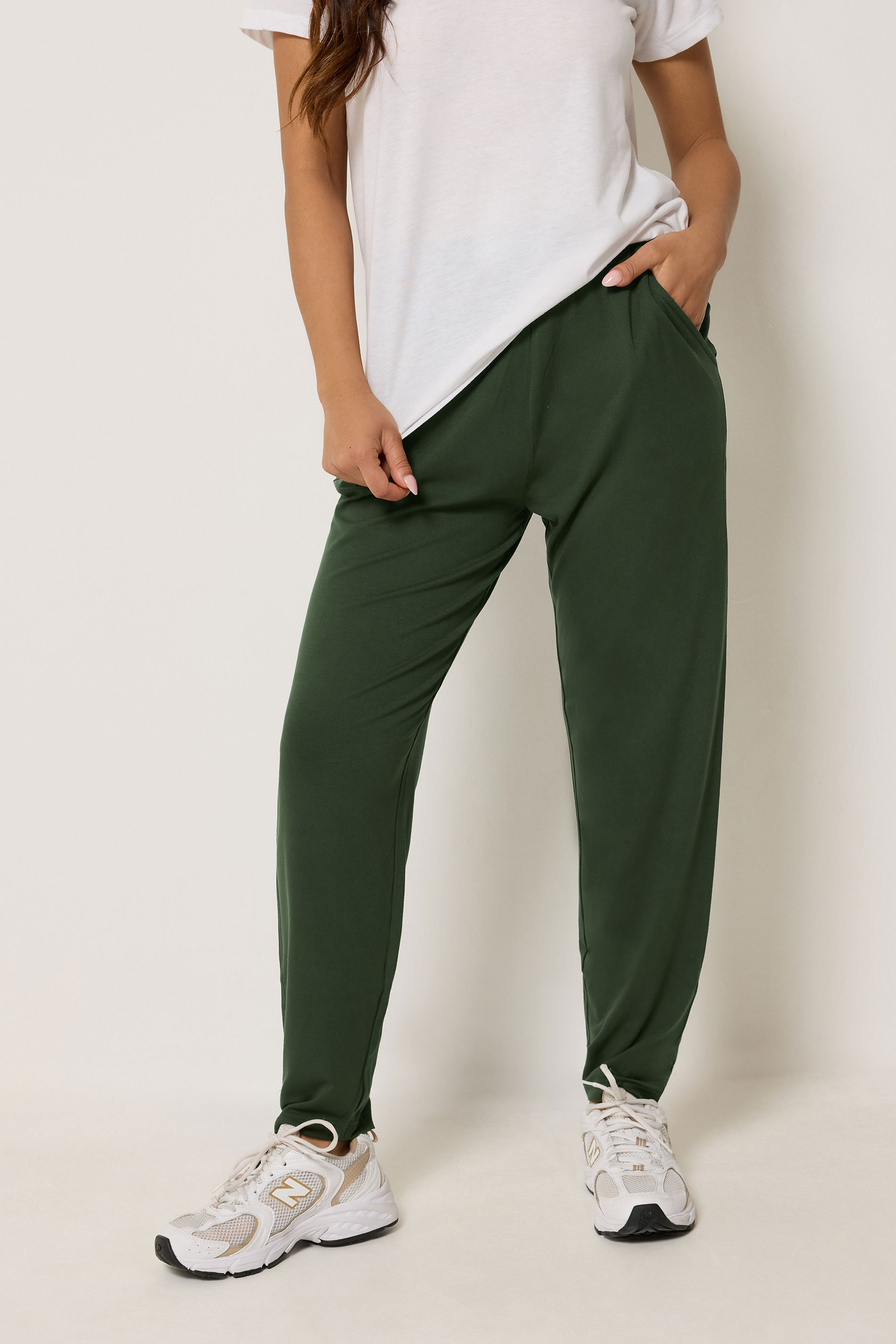 PixieGirl Petite Women's Forest Green Harem Trousers | PixieGirl 1