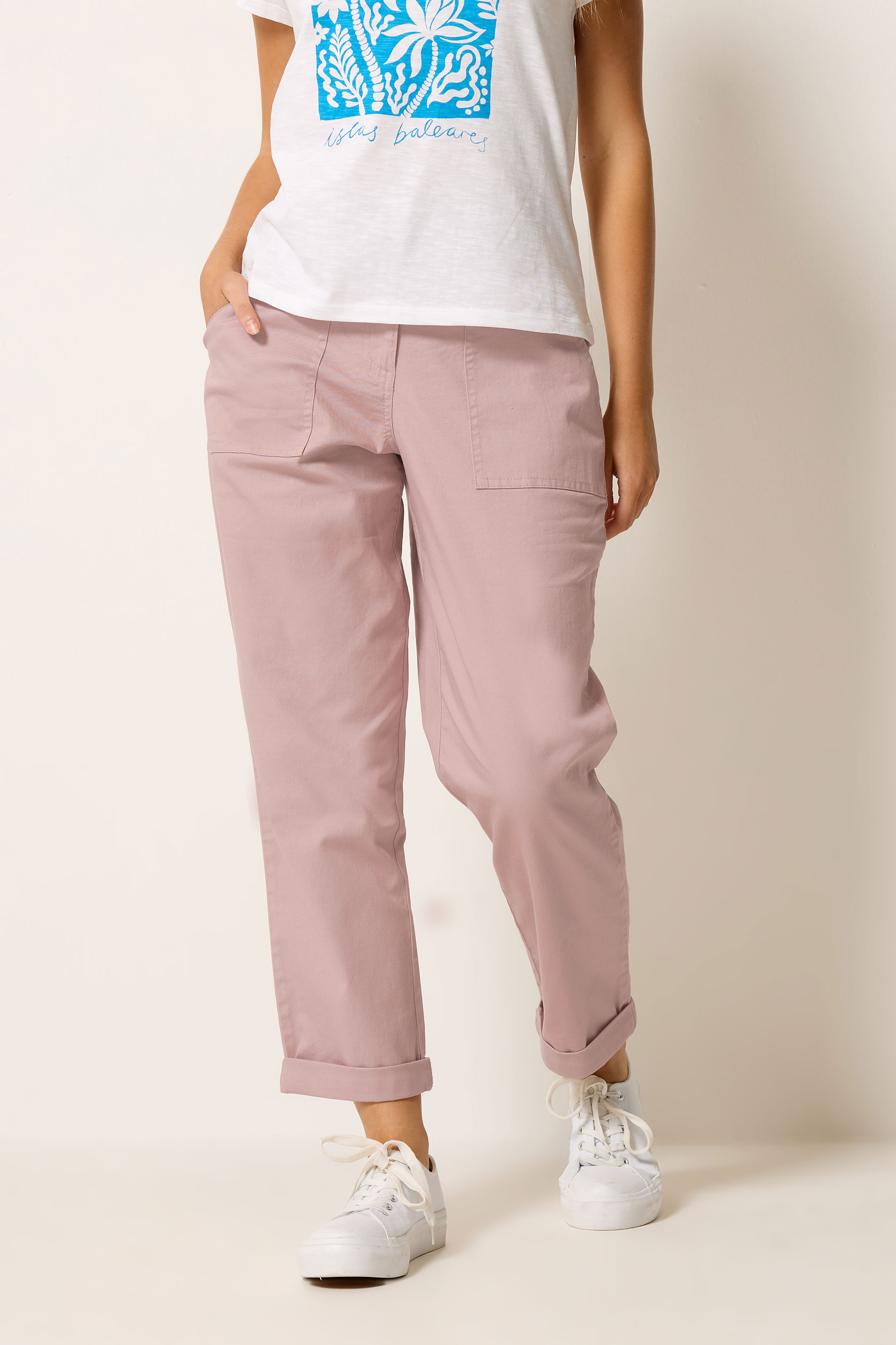 M&Co Pink Twill Carpenter Trousers | M&Co 3