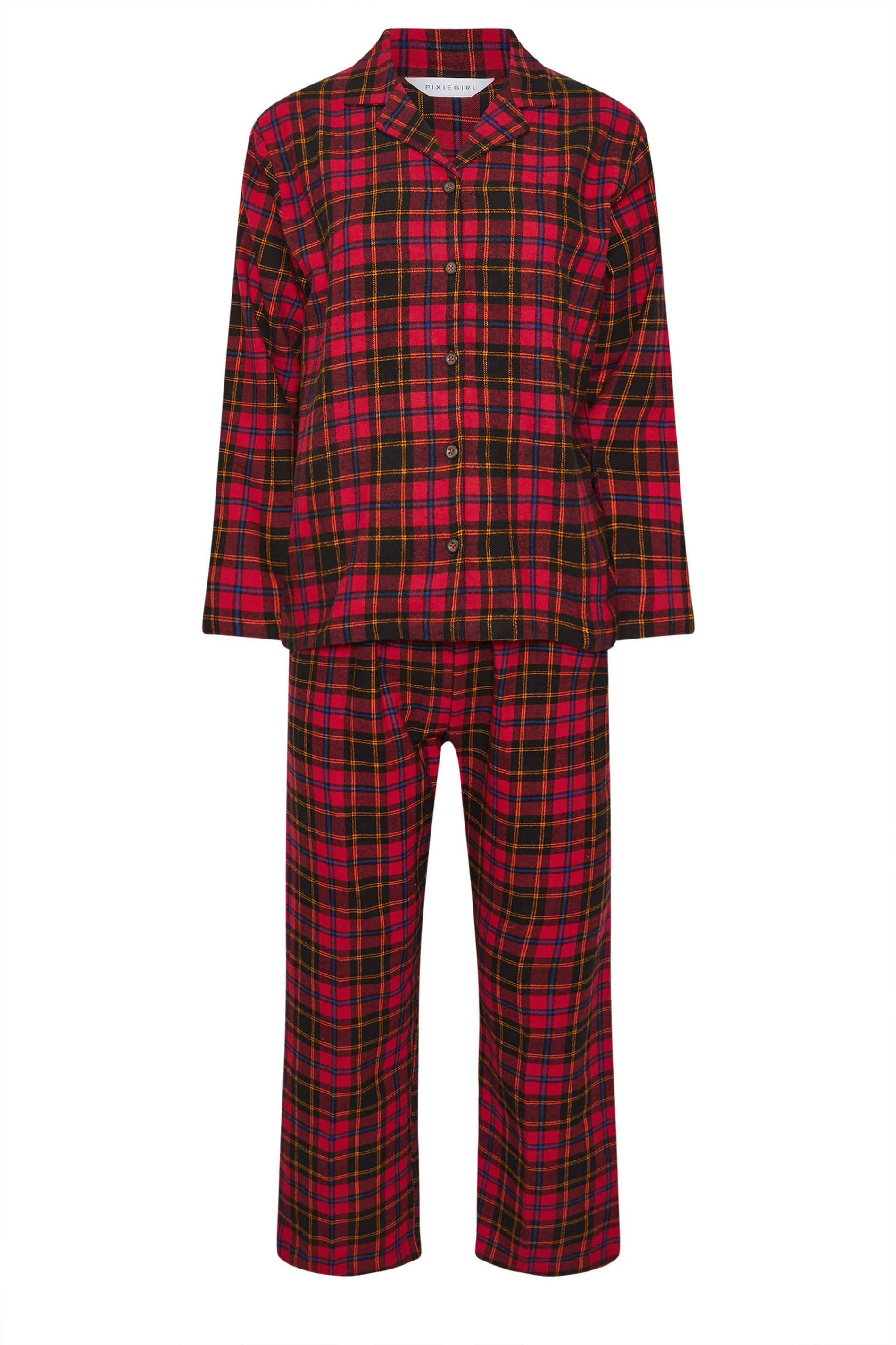 PixieGirl Petite Women's Red & Black Cotton Check Pyjama Set | PixieGirl 6