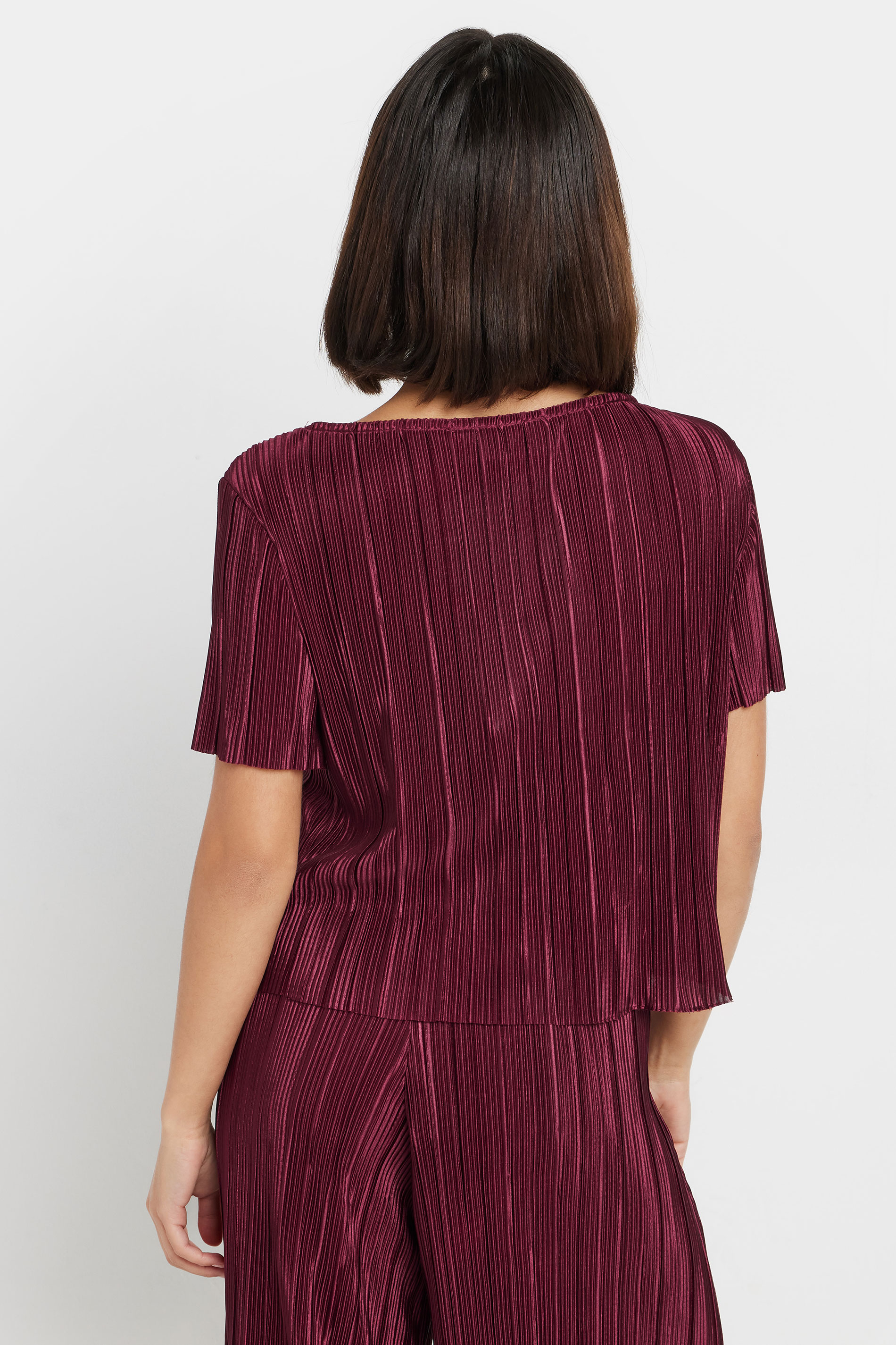 PixieGirl Petite Women's Burgundy Red Textured Top | PixieGirl 3
