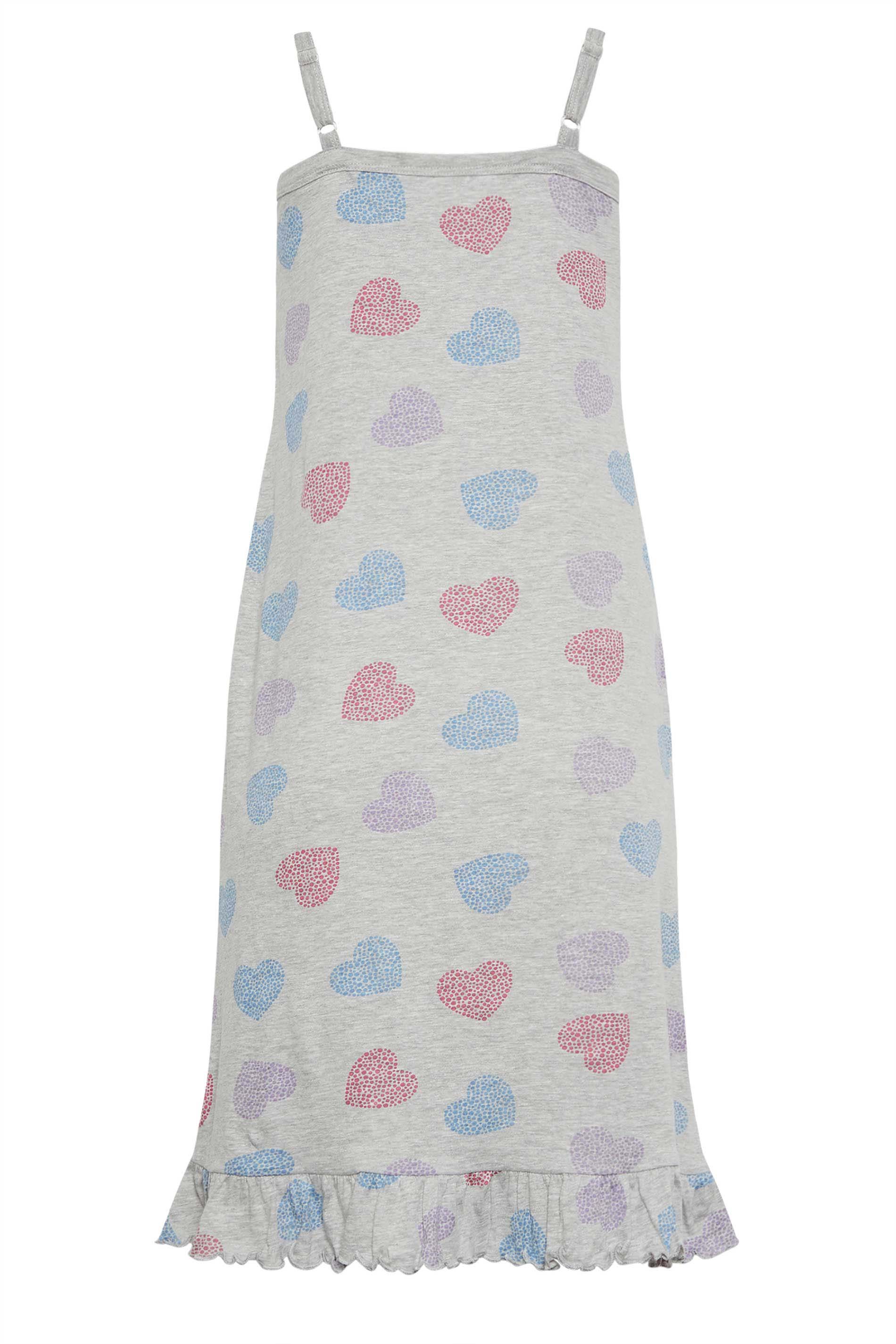 Petite Grey Dotty Heart Print Chemise | PixieGirl  9