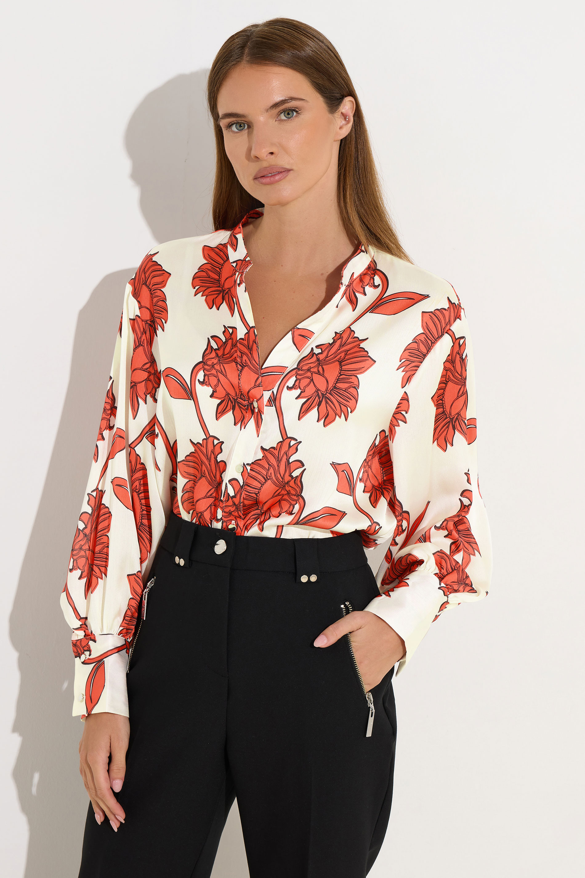 STAR Orange Floral Notch Neck Blouse | StarByJM 7