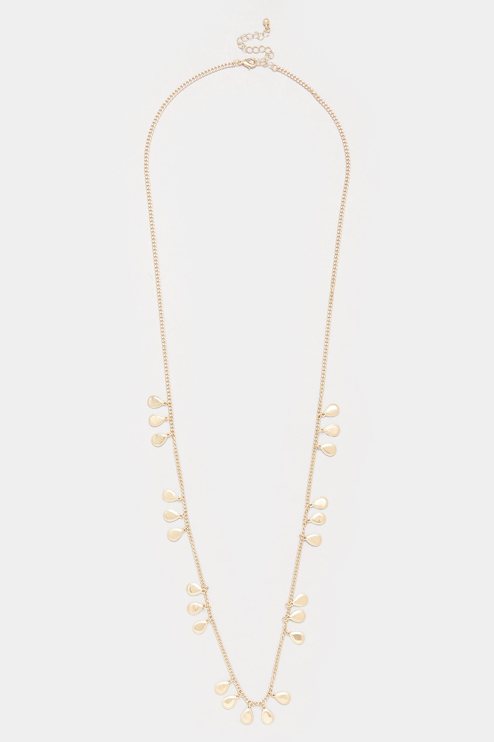 Gold Tone Teardrop Pendant Necklace | Yours Clothing 2