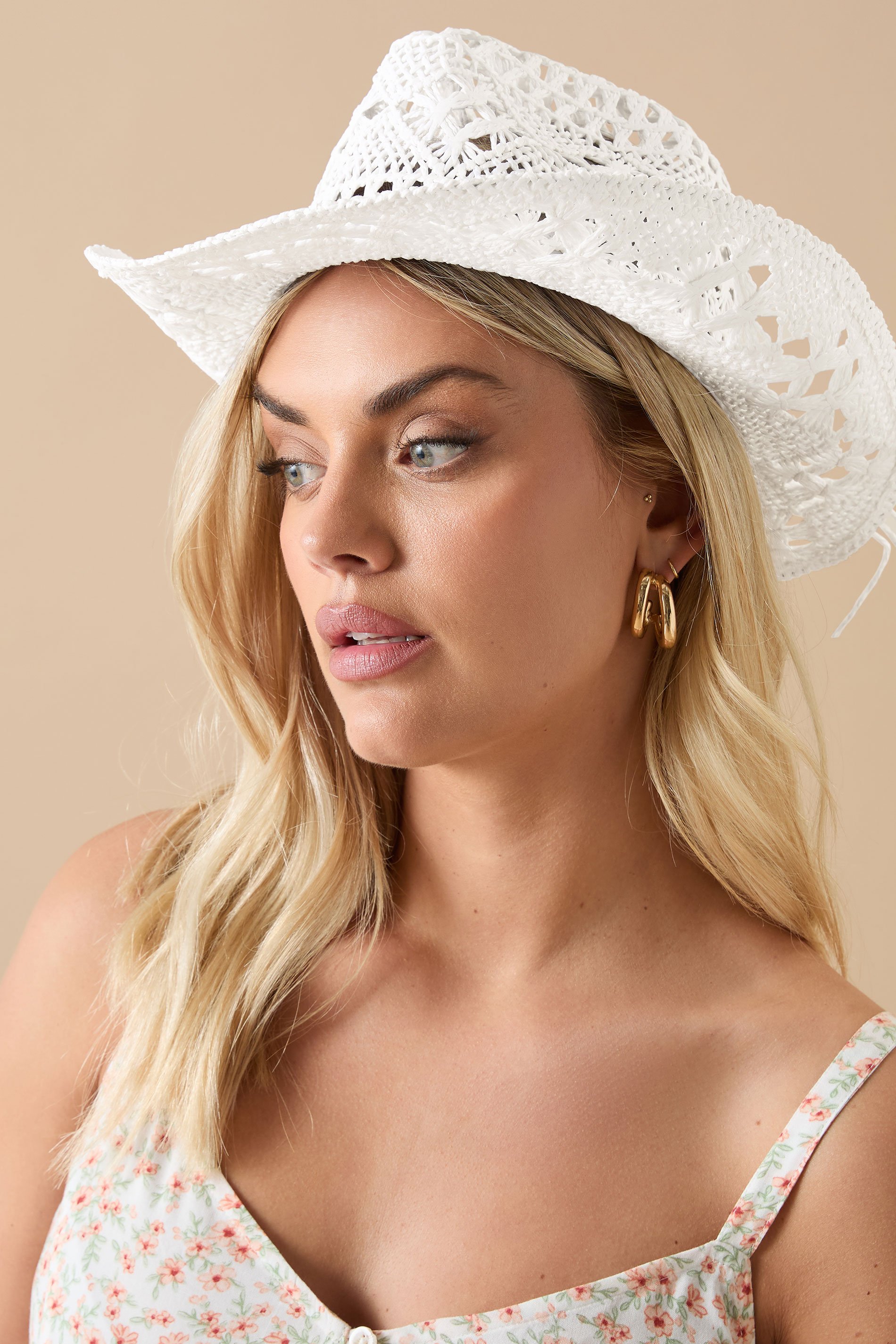 White Straw Cowboy Hat | Yours Clothing 1