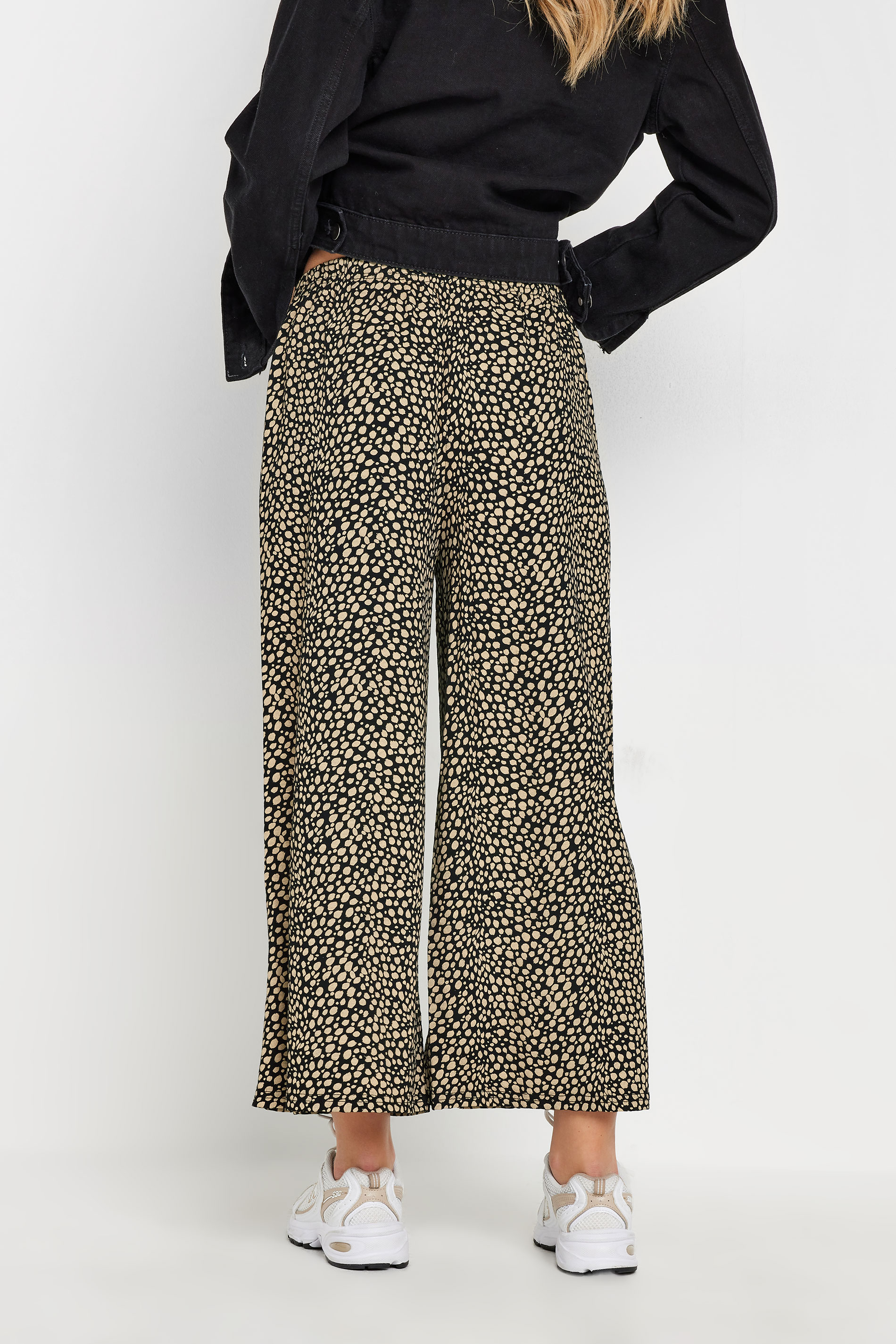 PixieGirl Petite Women's Black Spot Print Cropped Trousers | PixieGirl 3