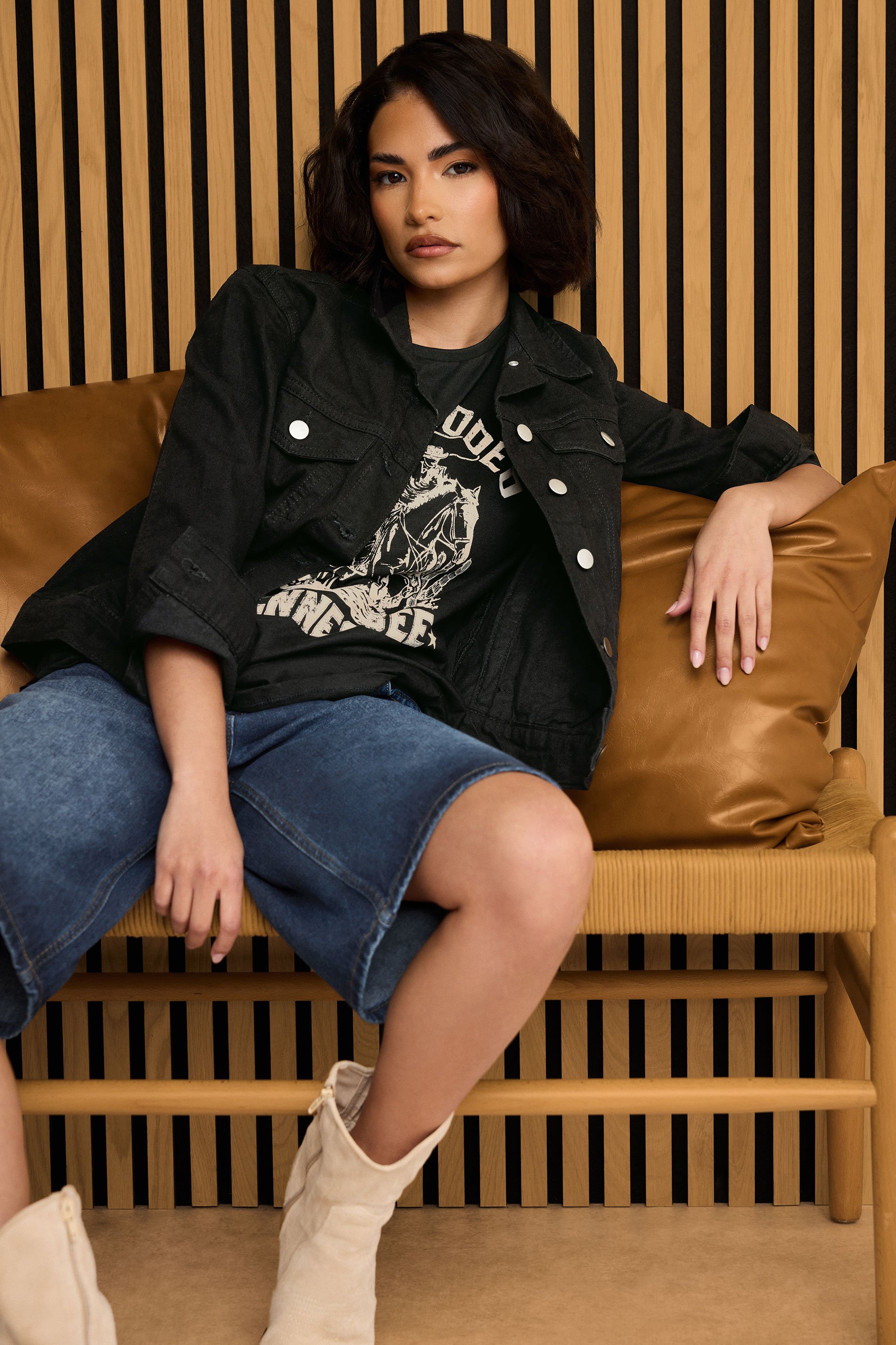 PixieGirl Petite Women's Black Denim Jacket | PixieGirl 1