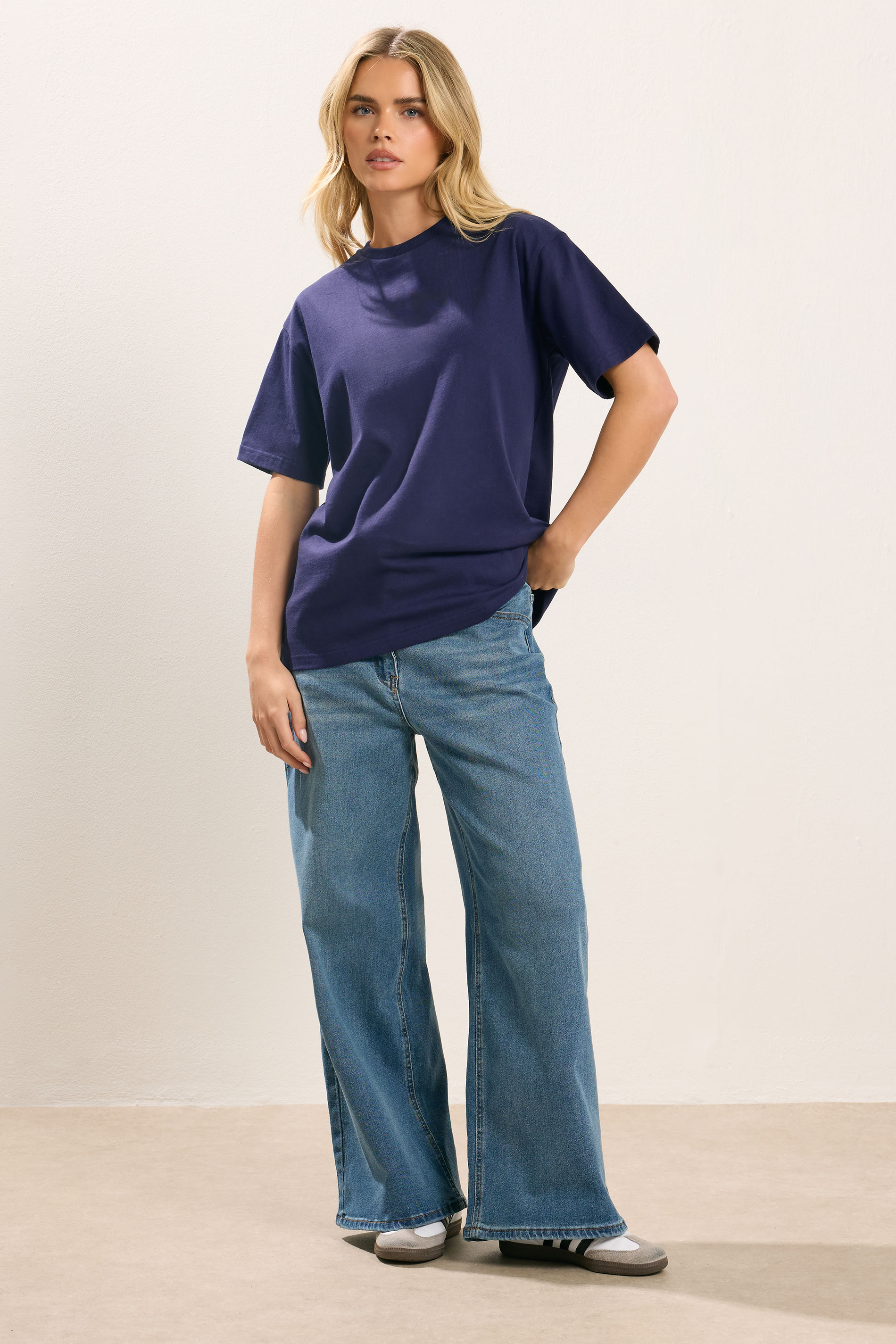 PixieGirl Petite Women's 2 PACK Chocolate Brown & Navy Blue Oversized T-Shirts | PixieGirl 4